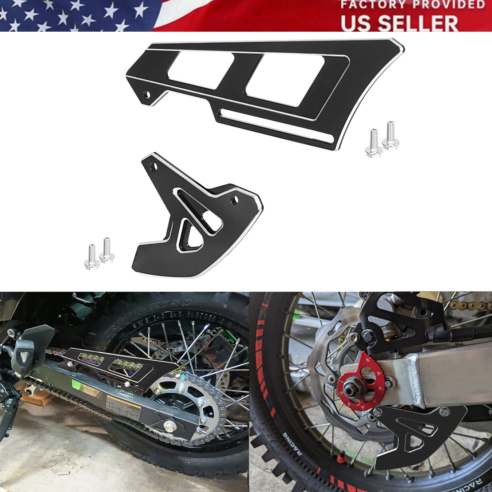 For HONDA XR650L1993-2025 US Black CNC Rear Chain Guard Under Brake Disc Cover