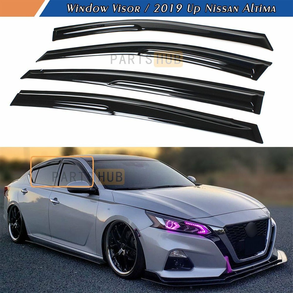 For 2019-2024 Nissan Altima JDM 3D Wavy Mugen Style Window Visor Sun Rain Guards