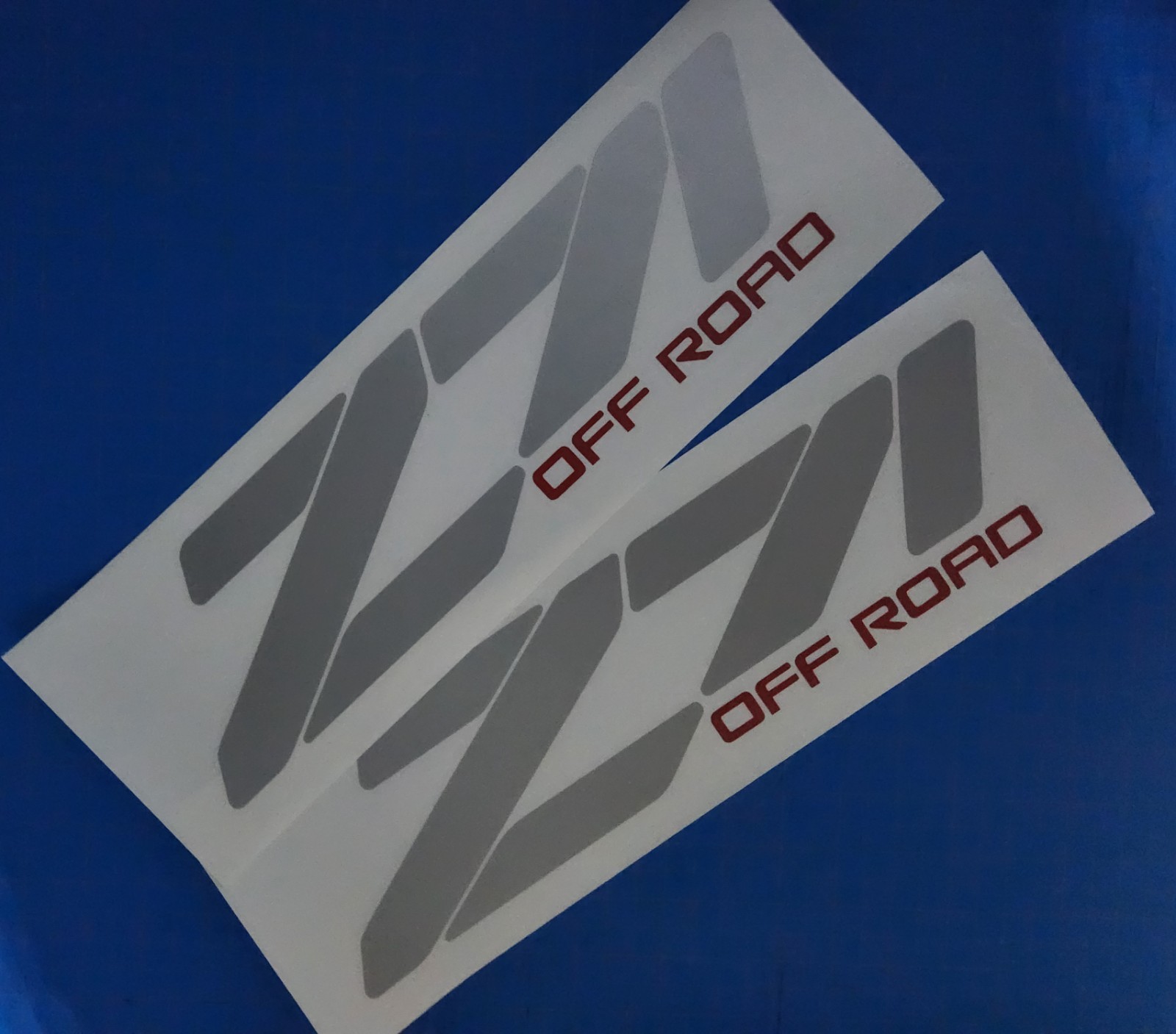 Z71 4x4 Off Road Sticker Vinyl Decal Fits Chevy Truck Silverado 1500  SILVER/RED