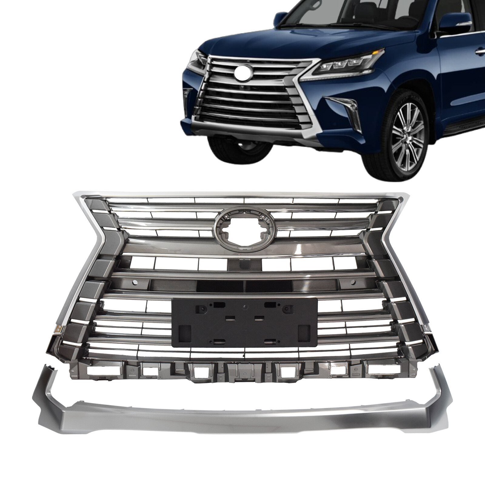 Front Radiator Grille Factory Style For Lexus LX570 2016-2021 W/O Camera Hole Front Radiator Grille Factory Style For Lexus LX570 2016-2021 W/O Camera Hole