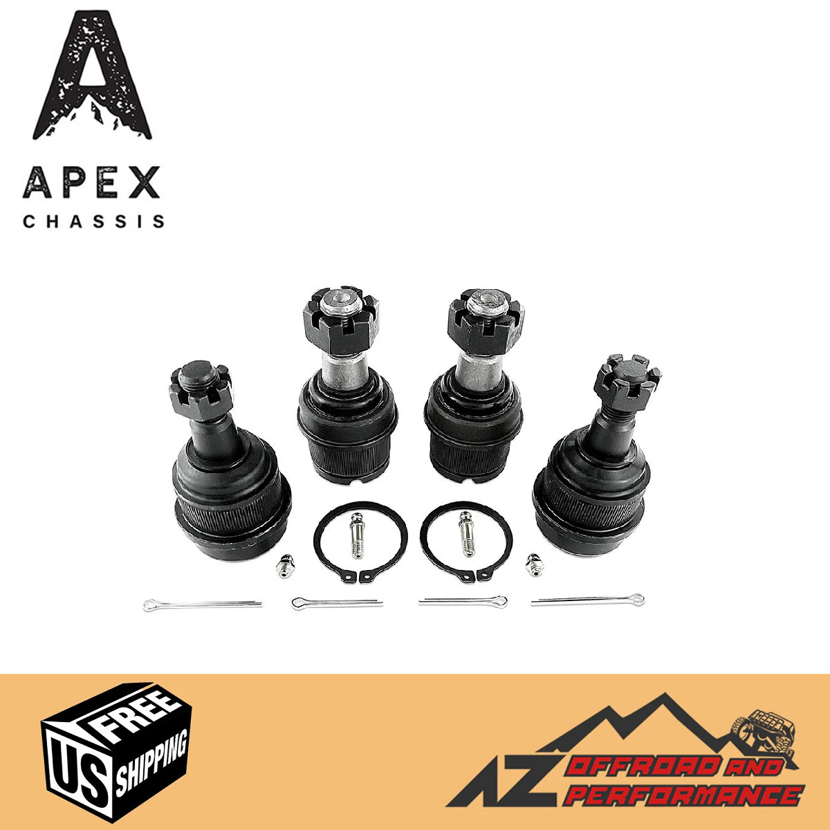 Apex Chassis Super HD Ball Joint Kit Non Knurled for \'03-\'13 Ram 2500 / 3500 4WD