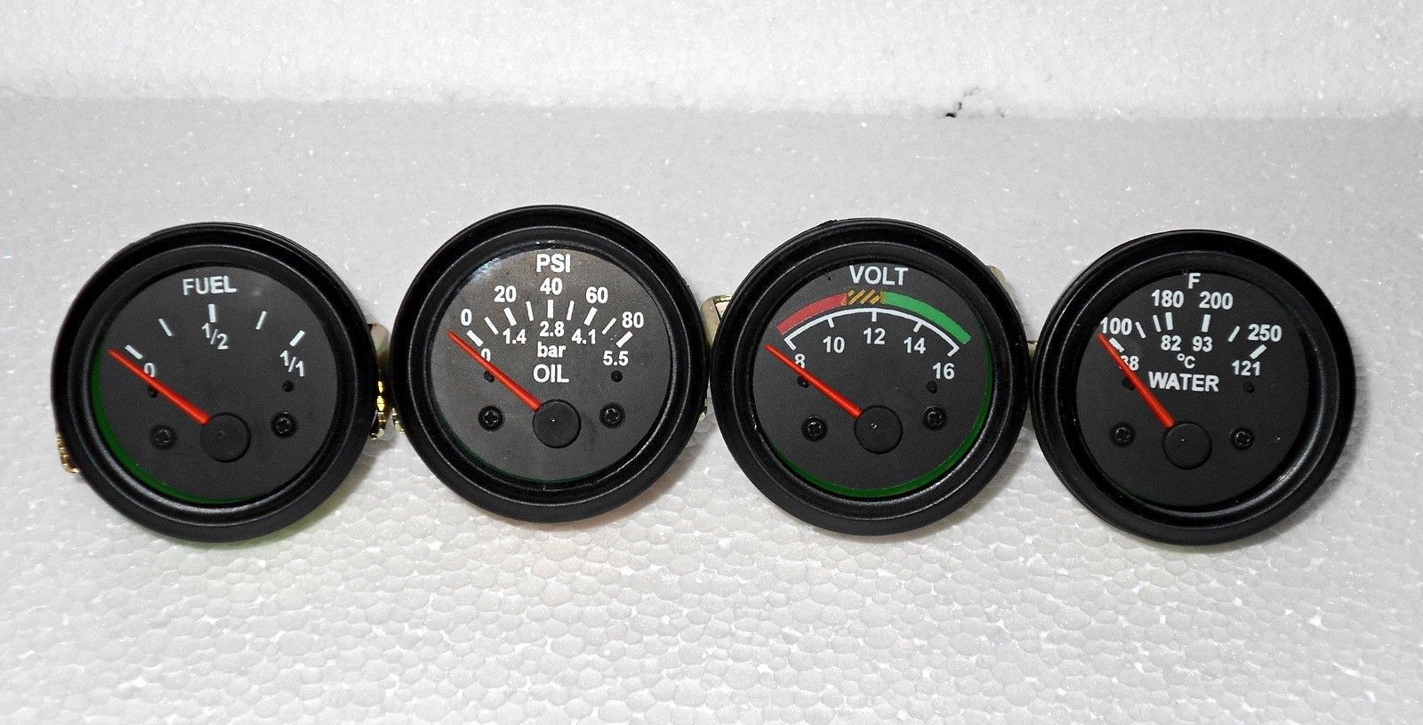 Electrical Oil Pressure Temperature Volt Fuel Gauge 52 mm Dual Scale