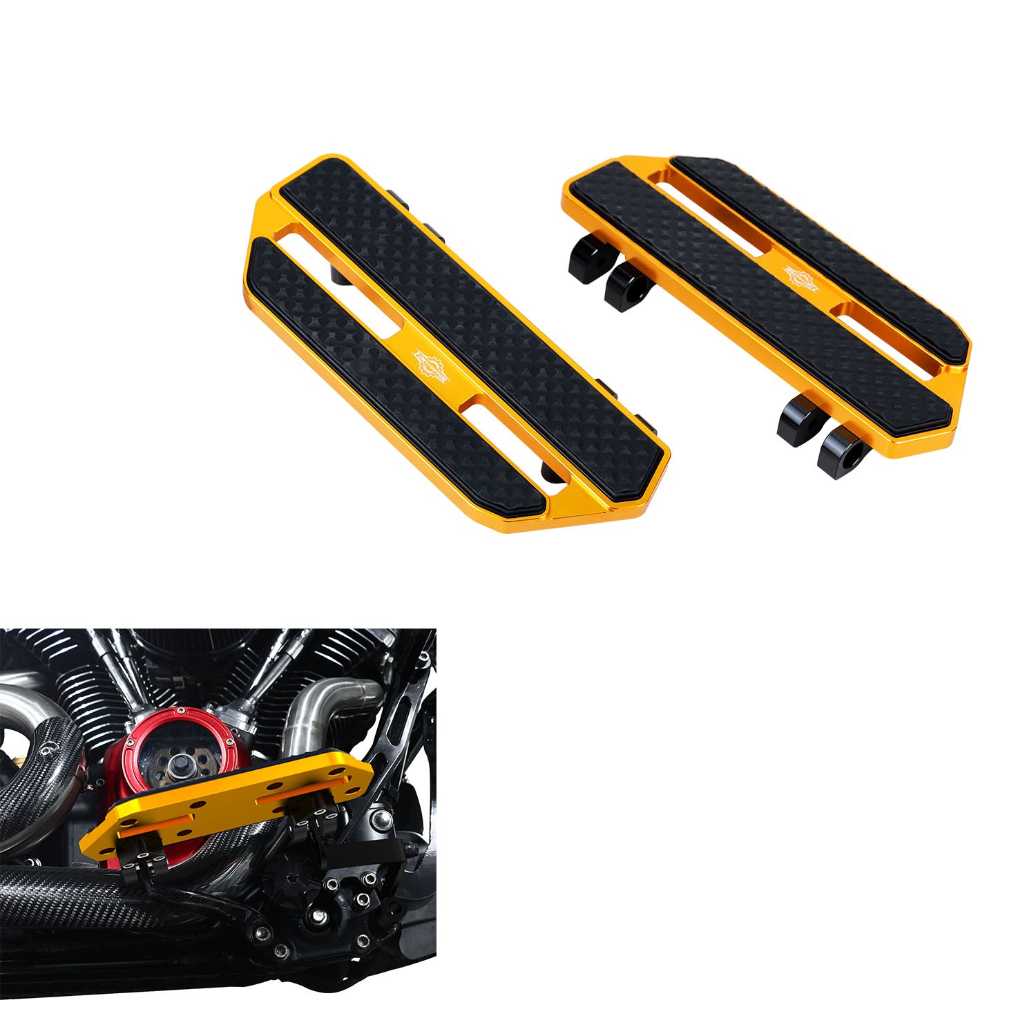 Anodized Gold Rider\'s Floor Board for Harley 2024-25 Road /Street Glide ST CVO Anodized Gold Rider\'s Floor Board for Harley 2024-25 Road /Street Glide ST CVO
