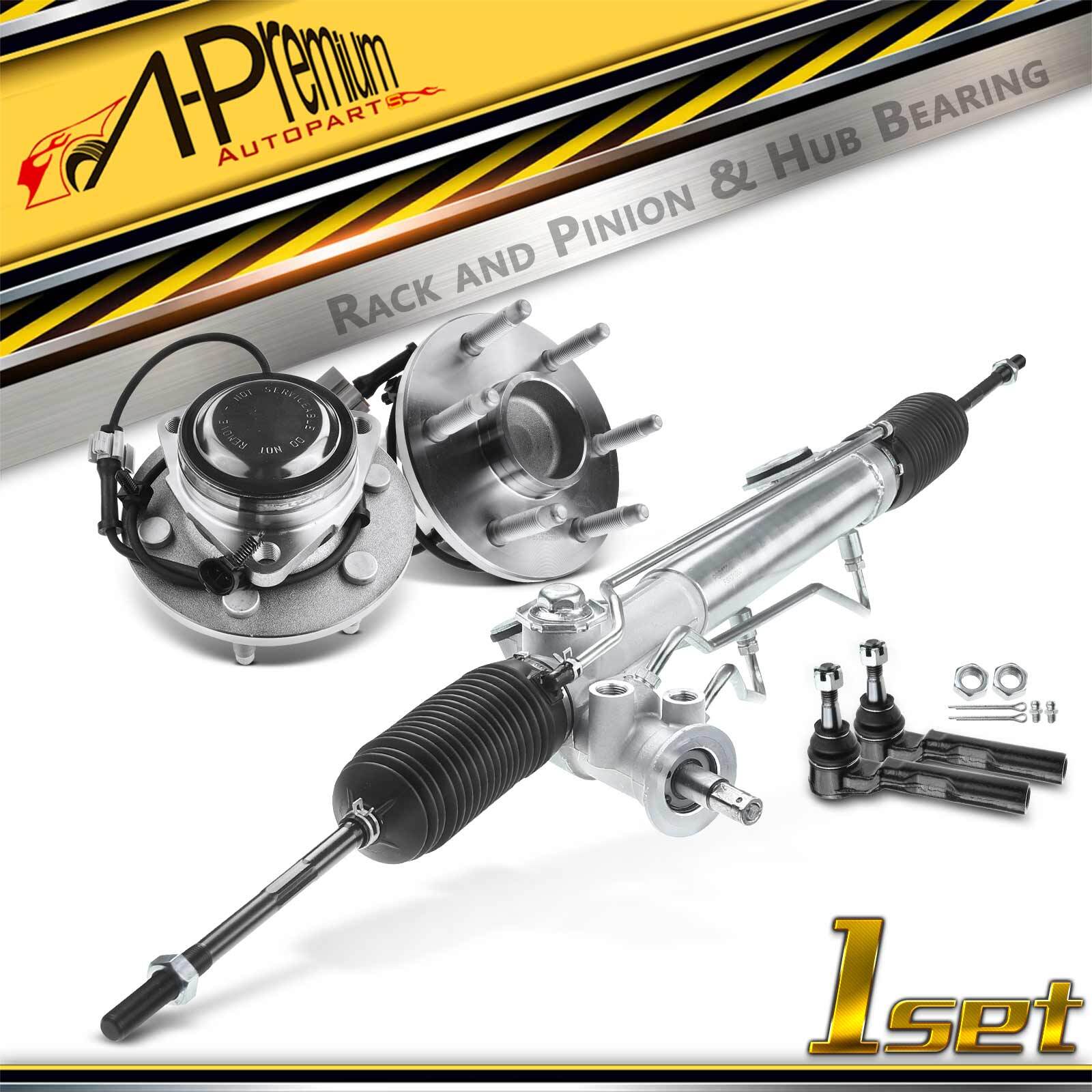 A-Premium 5x Rack and Pinion & Wheel Hubs & Tie Rods for Chevy Silverado GMC RWD