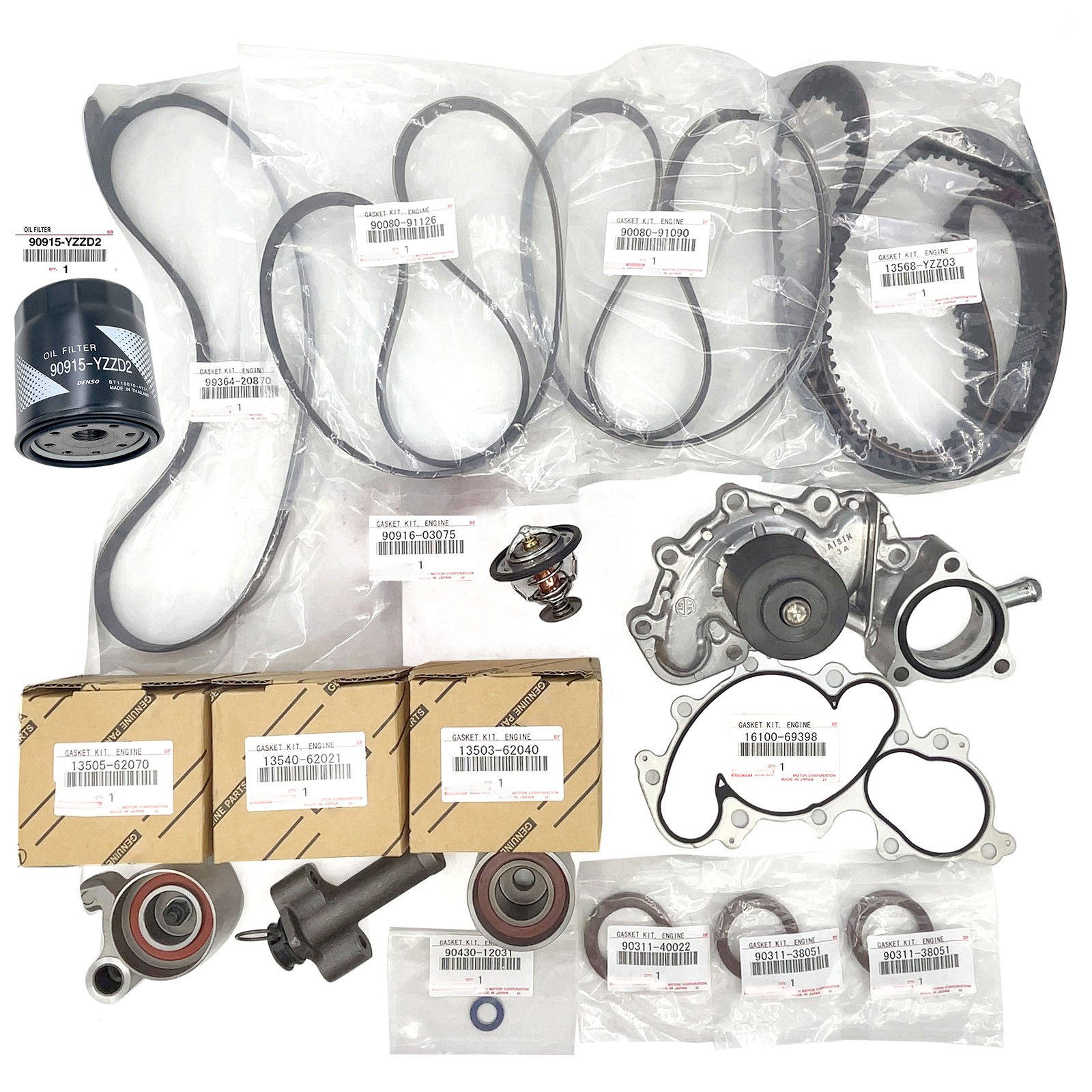 Genuine OEM Timing Belt & Water Pump Kit For 4Runner 3.4L V6 5VZFE 16100-69398