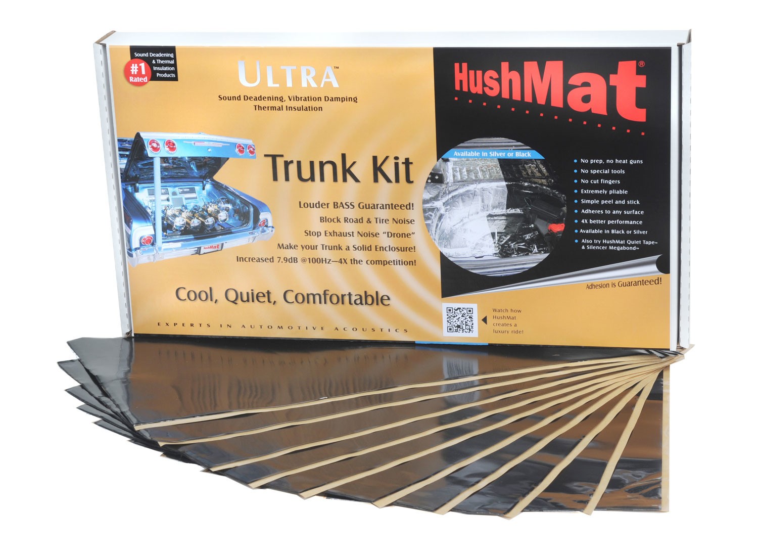 Hushmat Heat and Sound Barrier 12 x 23 in Sheet 1.5 mm Thick Rubber Black 10300 Hushmat Heat and Sound Barrier 12 x 23 in Sheet 1.5 mm Thick Rubber Black 10300