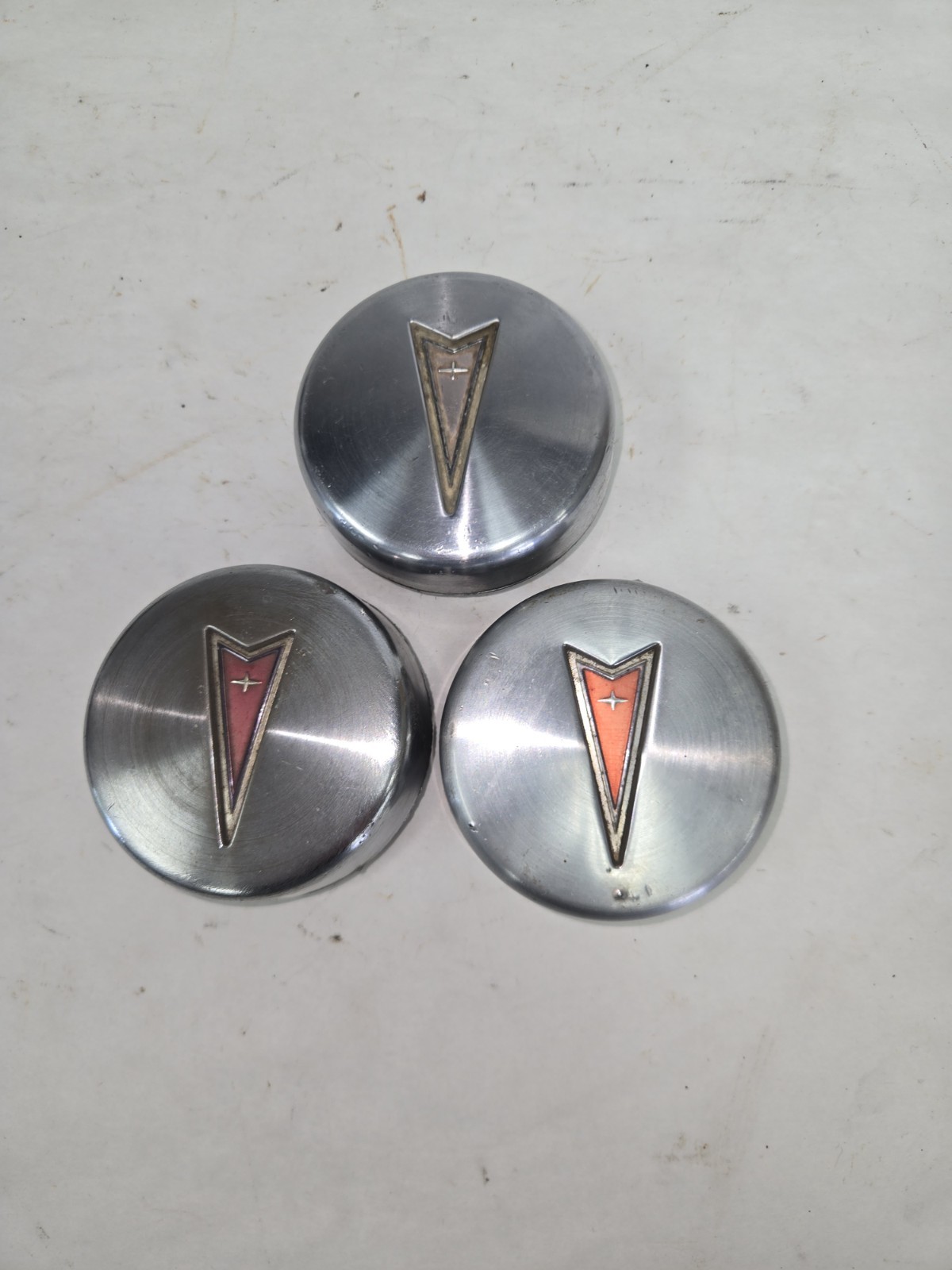 Set Of 3 Vintage 1970s - 1980s Pontiac Center Caps OEM GM