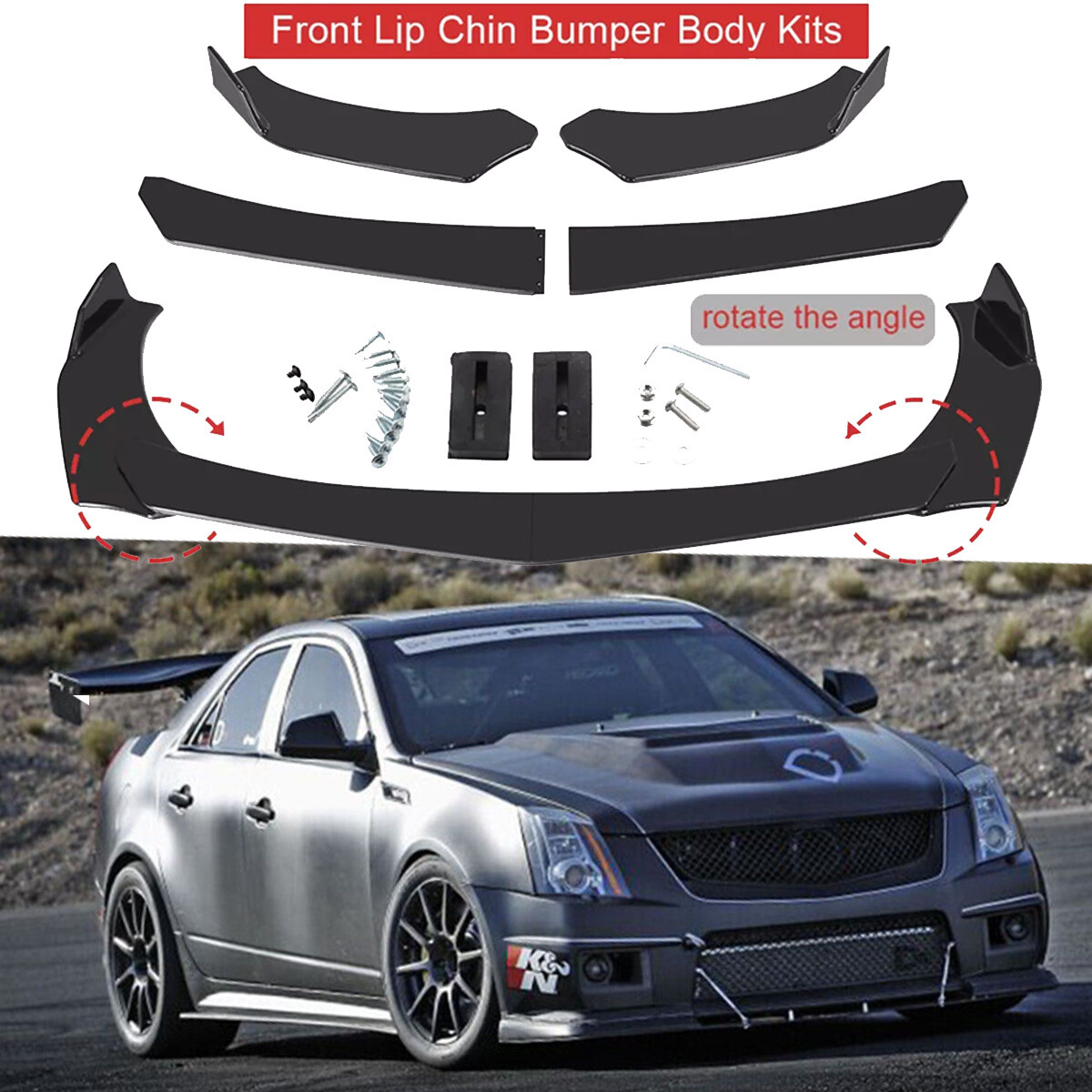 Glossy Black Front Bumper Lip Splitter Spoiler For Cadillac CTS CTS-V Coupe Glossy Black Front Bumper Lip Splitter Spoiler For Cadillac CTS CTS-V Coupe