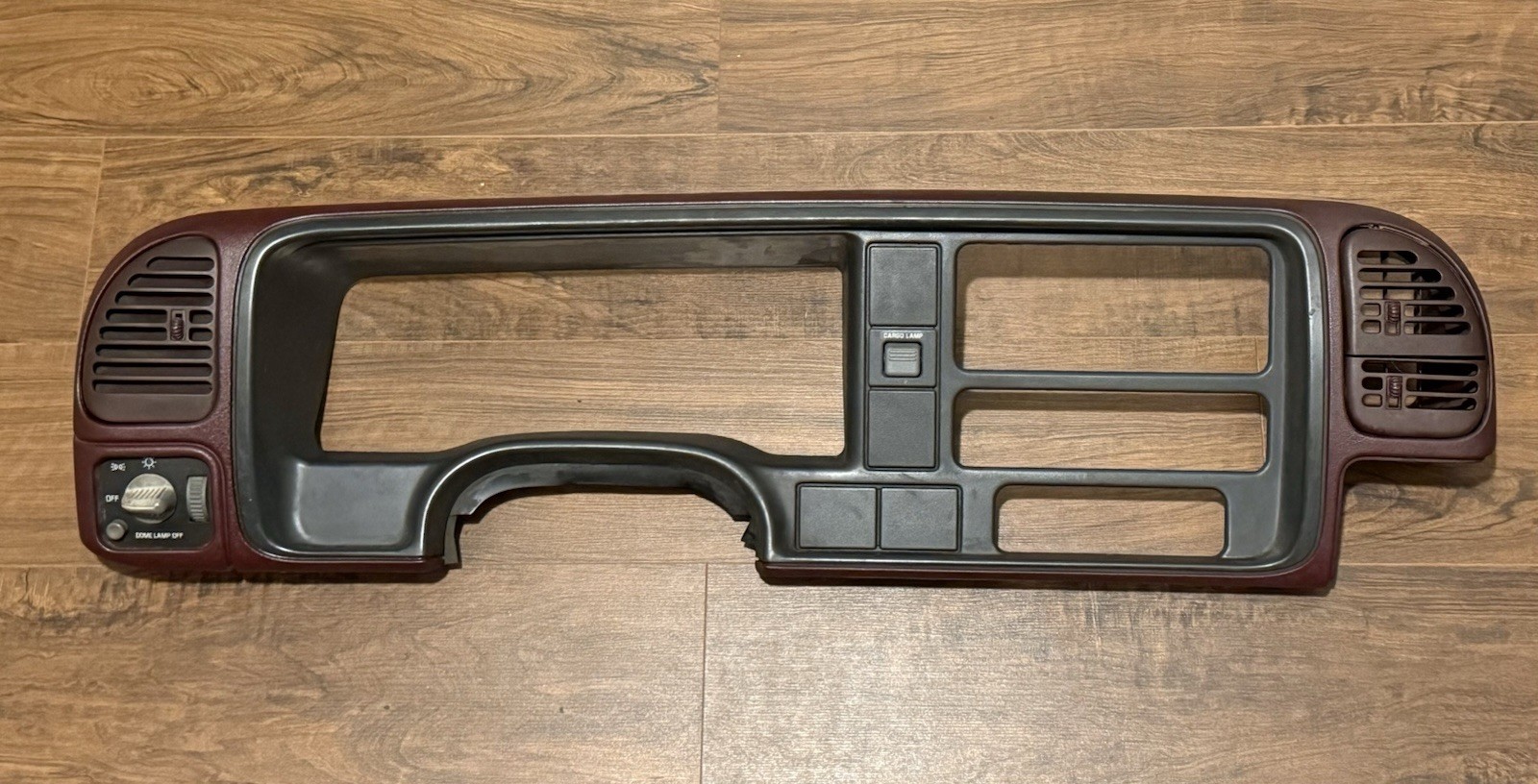 1995-1999 OBS Chevy Silverado Dash Cluster Surround Trim Gauge Bezel Red GMT400 1995-1999 OBS Chevy Silverado Dash Cluster Surround Trim Gauge Bezel Red GMT400