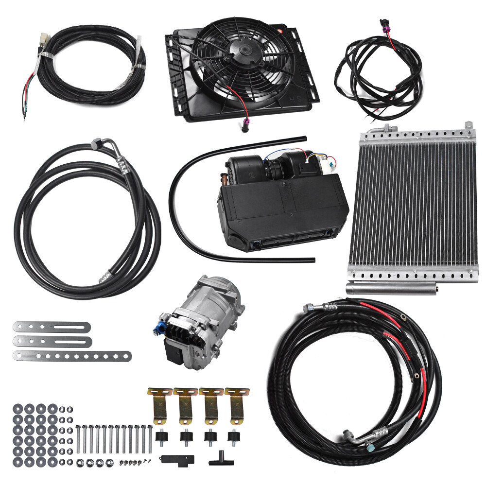 12V Universal Underdash Air Conditioner Electric Auto Car A/C Kit Fits Van Truck