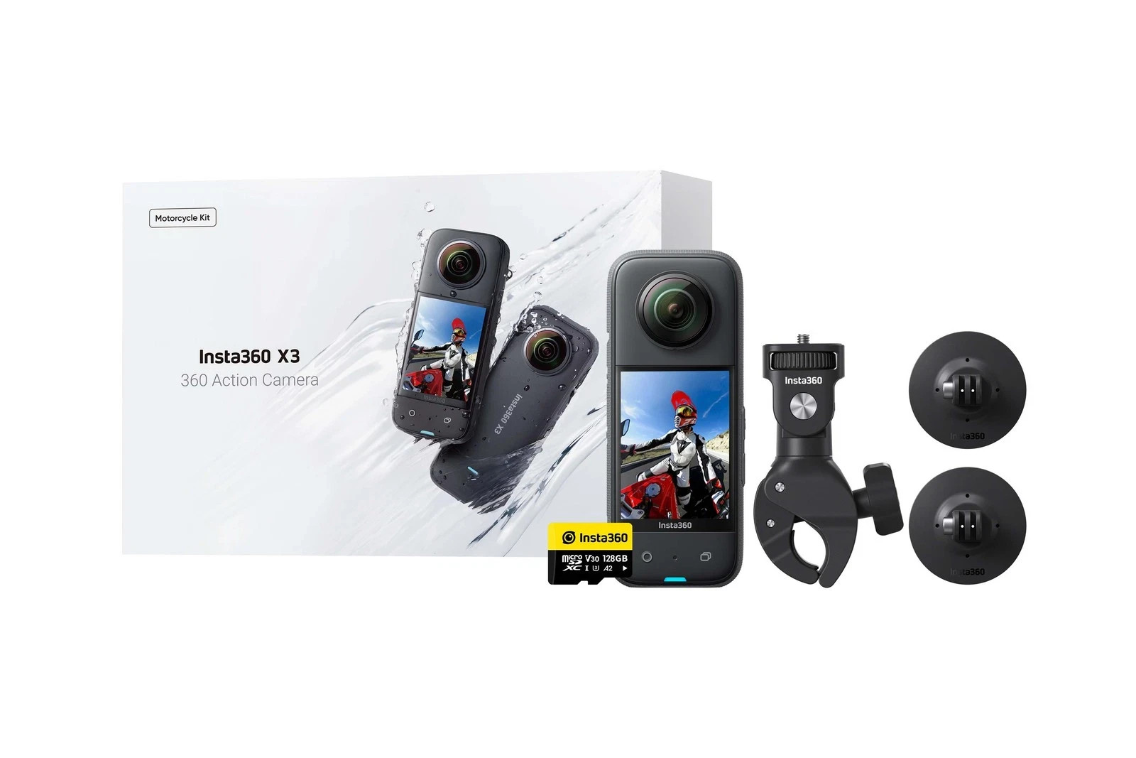 INSTA360 X3 Motorcycle Bundle - Action Camera Kit For Riders INSTA360 X3 Motorcycle Bundle - Action Camera Kit For Riders
