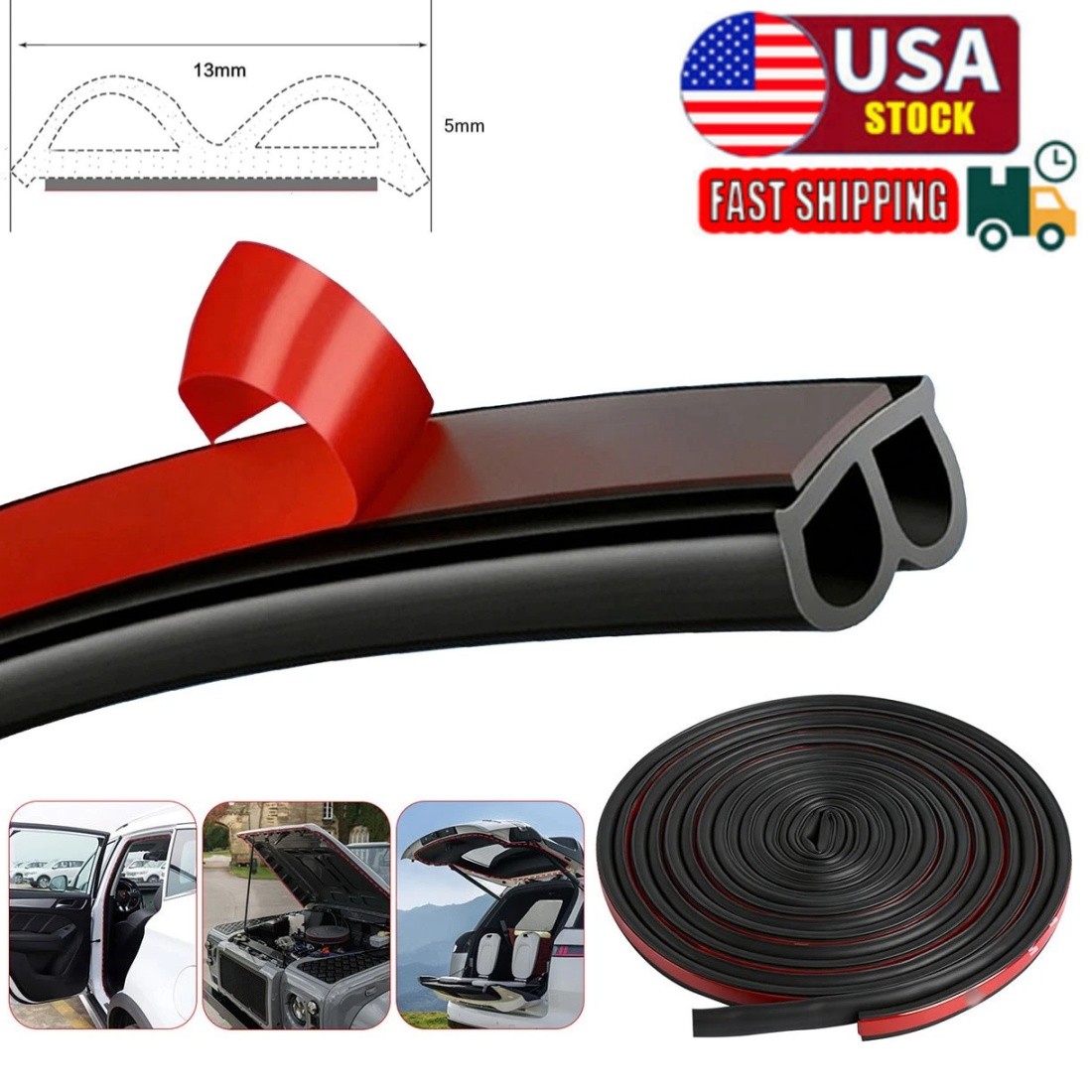 33Ft Rubber Car Door Edge Guard B Shape Weatherstrip for Window Door Protector 33Ft Rubber Car Door Edge Guard B Shape Weatherstrip for Window Door Protector