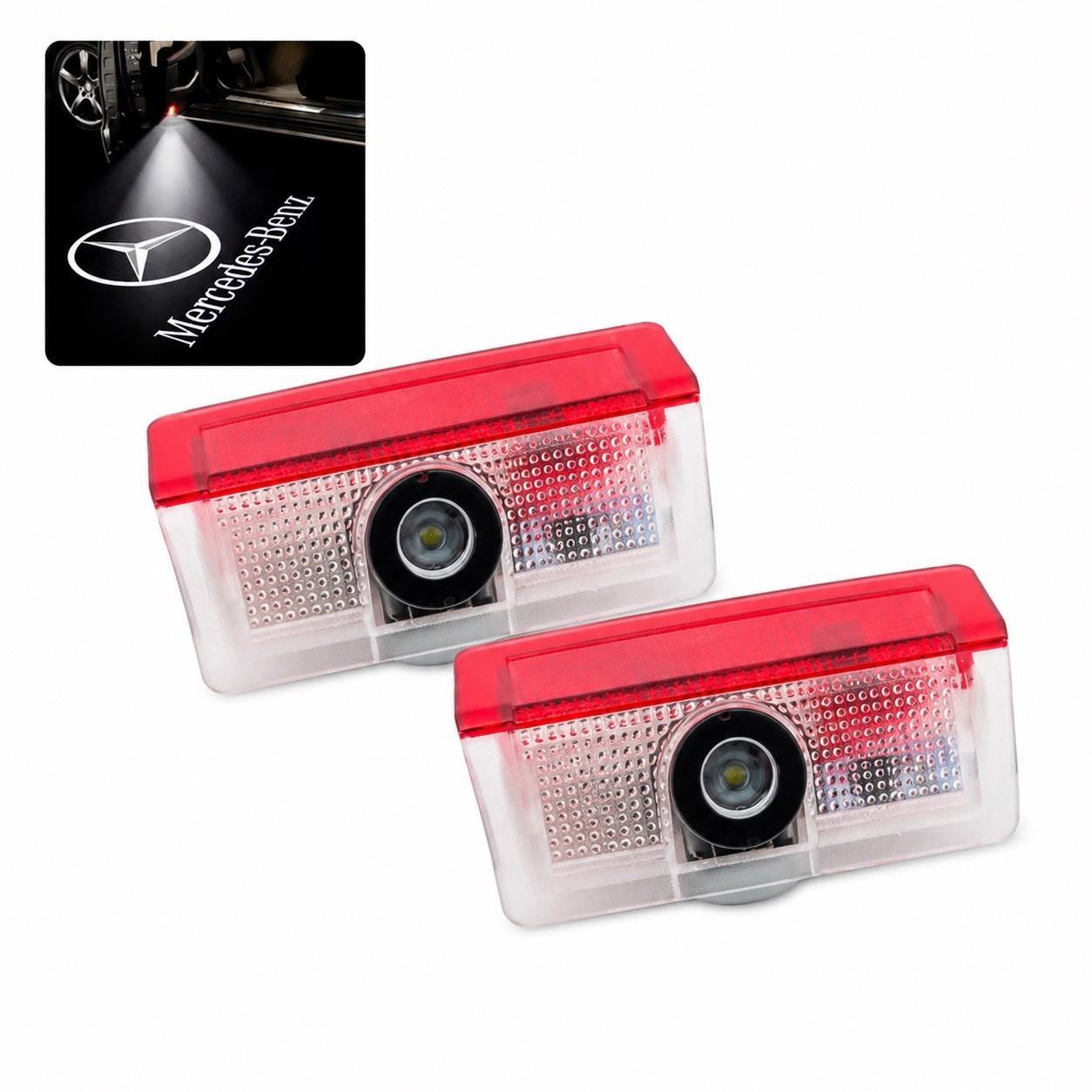 2PCS 3D Car Door LED Projector Lights Courtesy Shadow Welcome Lamp Plug & Play