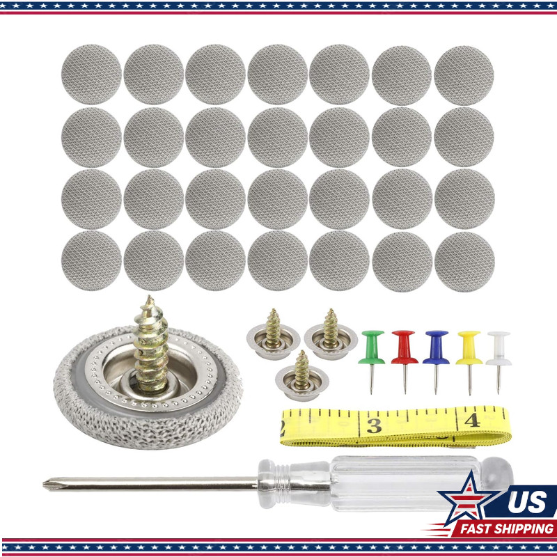 60pc Car Roof Headliner Repair Button Pins Kit Installation Tool, Snap Rivets Re