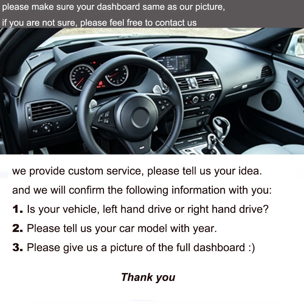 Custom Alcantara Car Dashboard Cover Wrap for BMW E63 E64 M6 2005-2010