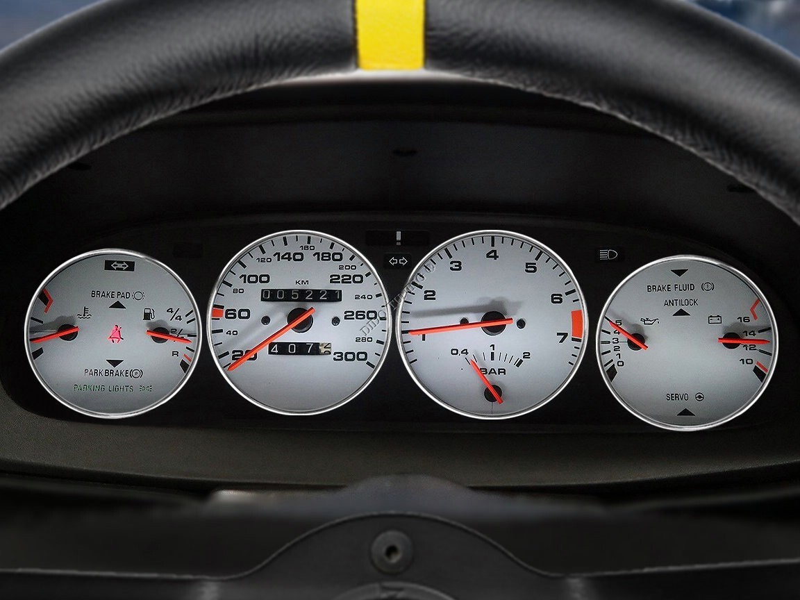 For PORSCHE 944 968 Polished Aluminum Dashboard Trim dash Rings for Cluster 4pcs