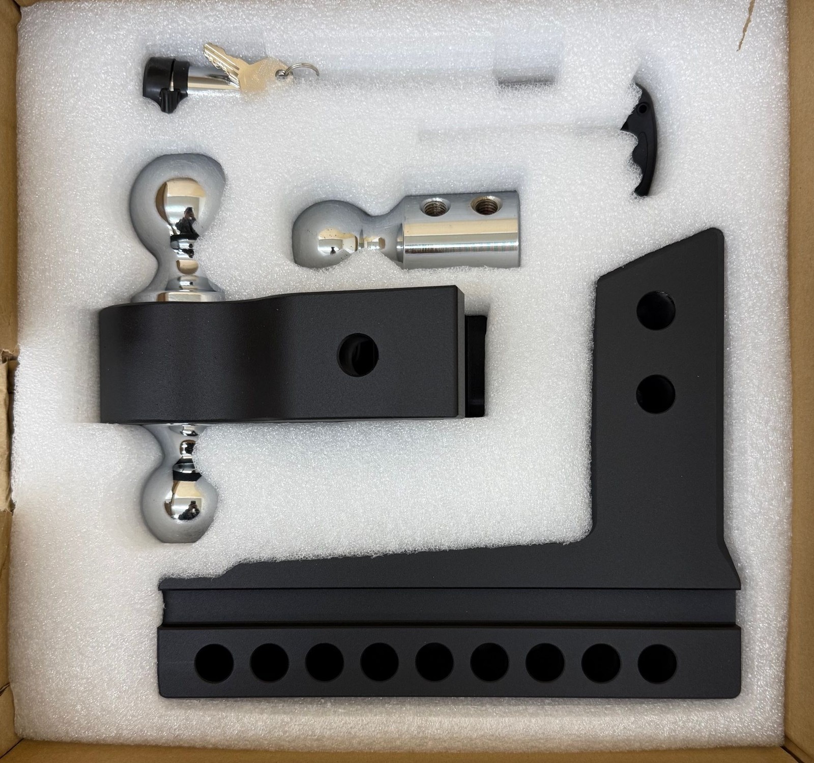 Richeer 39297 2.5\'\' Receiver 8\'\' Drop Rise Adjustable Trailer Tow Hitch