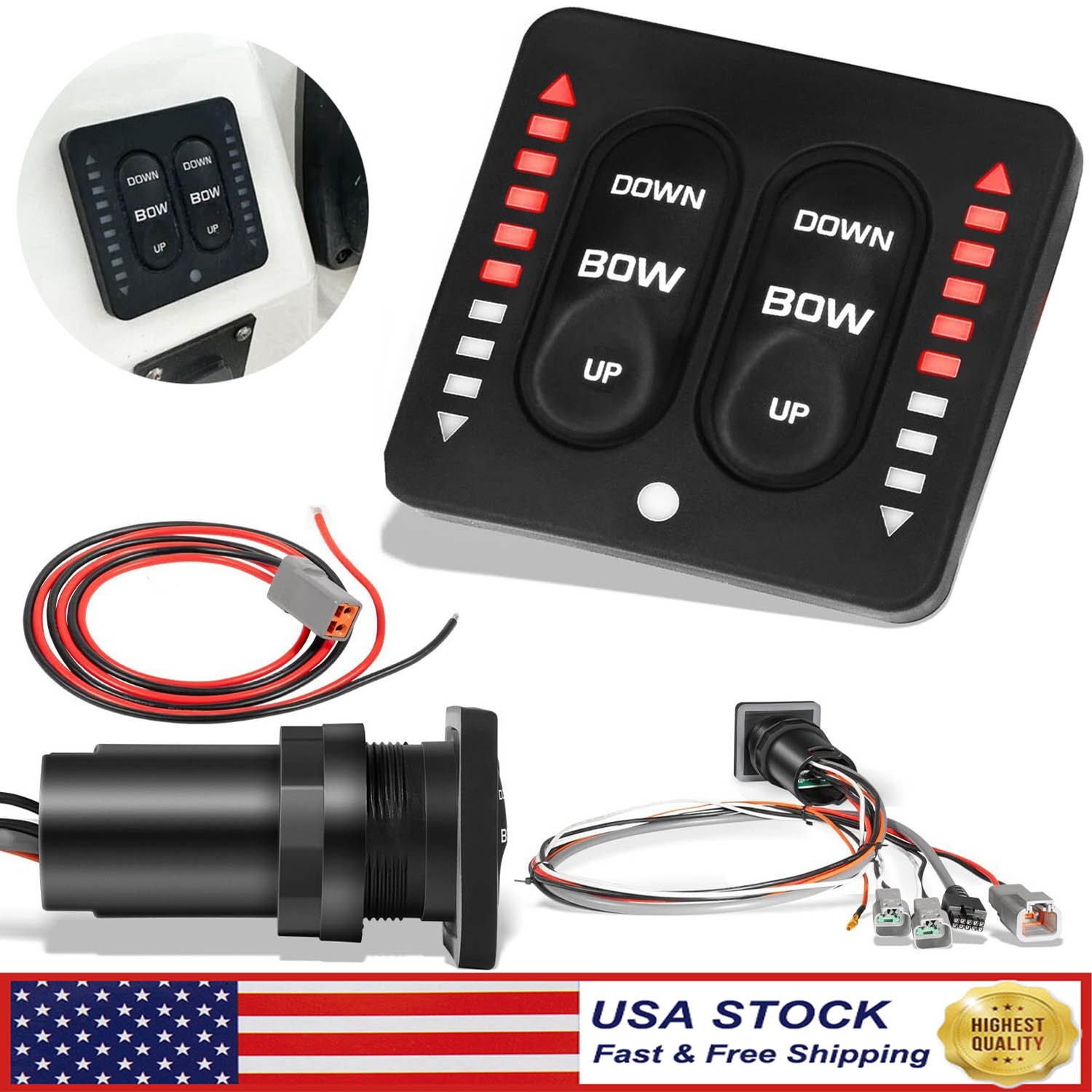15170-001 For Lenco LED Indicator Integrated Tactile Switch Kit with Pigtail