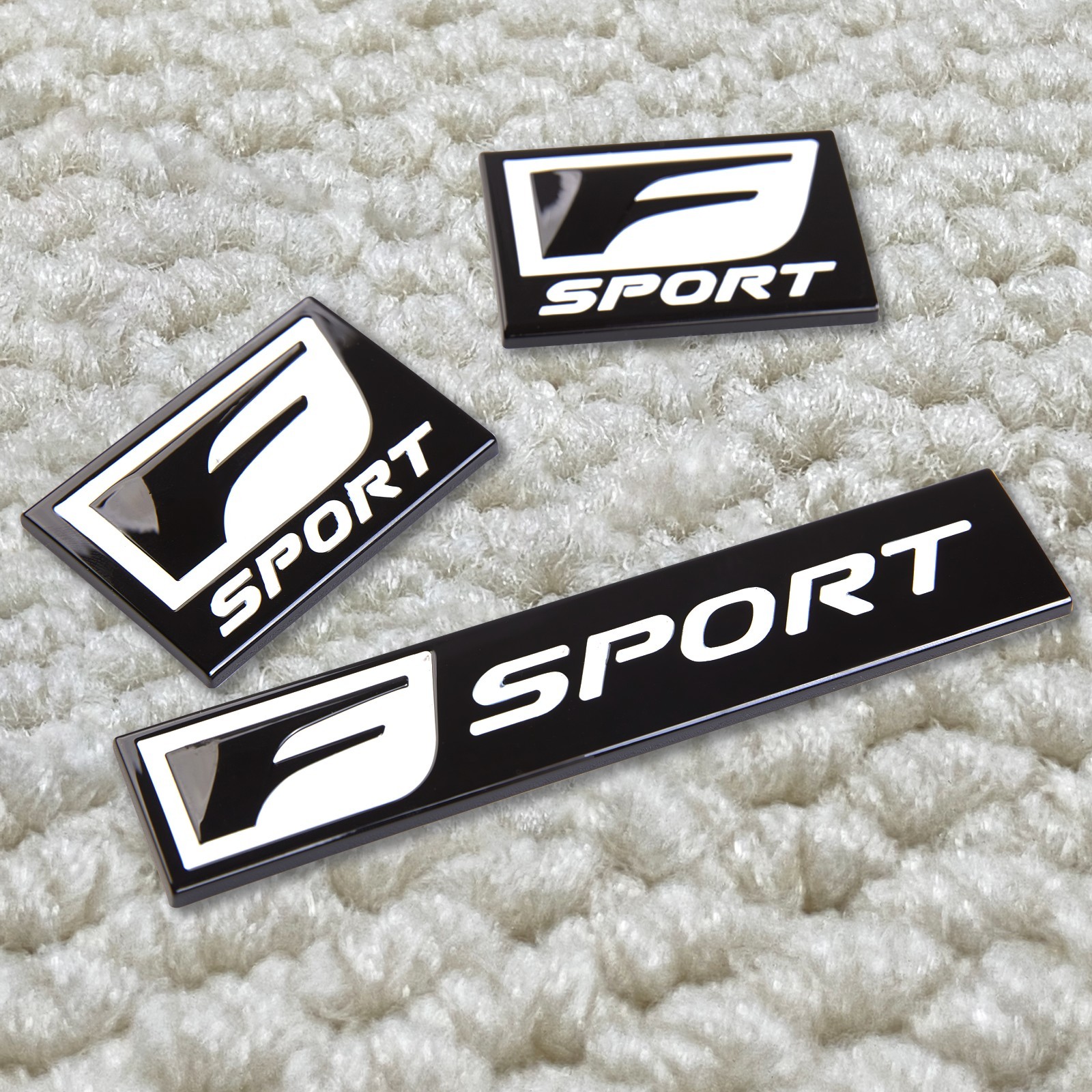 3x F-Sport Emblem Fender Rear Side Badge For IS-F GS F RC IS250 350 Glossy Black 3x F-Sport Emblem Fender Rear Side Badge For IS-F GS F RC IS250 350 Glossy Black