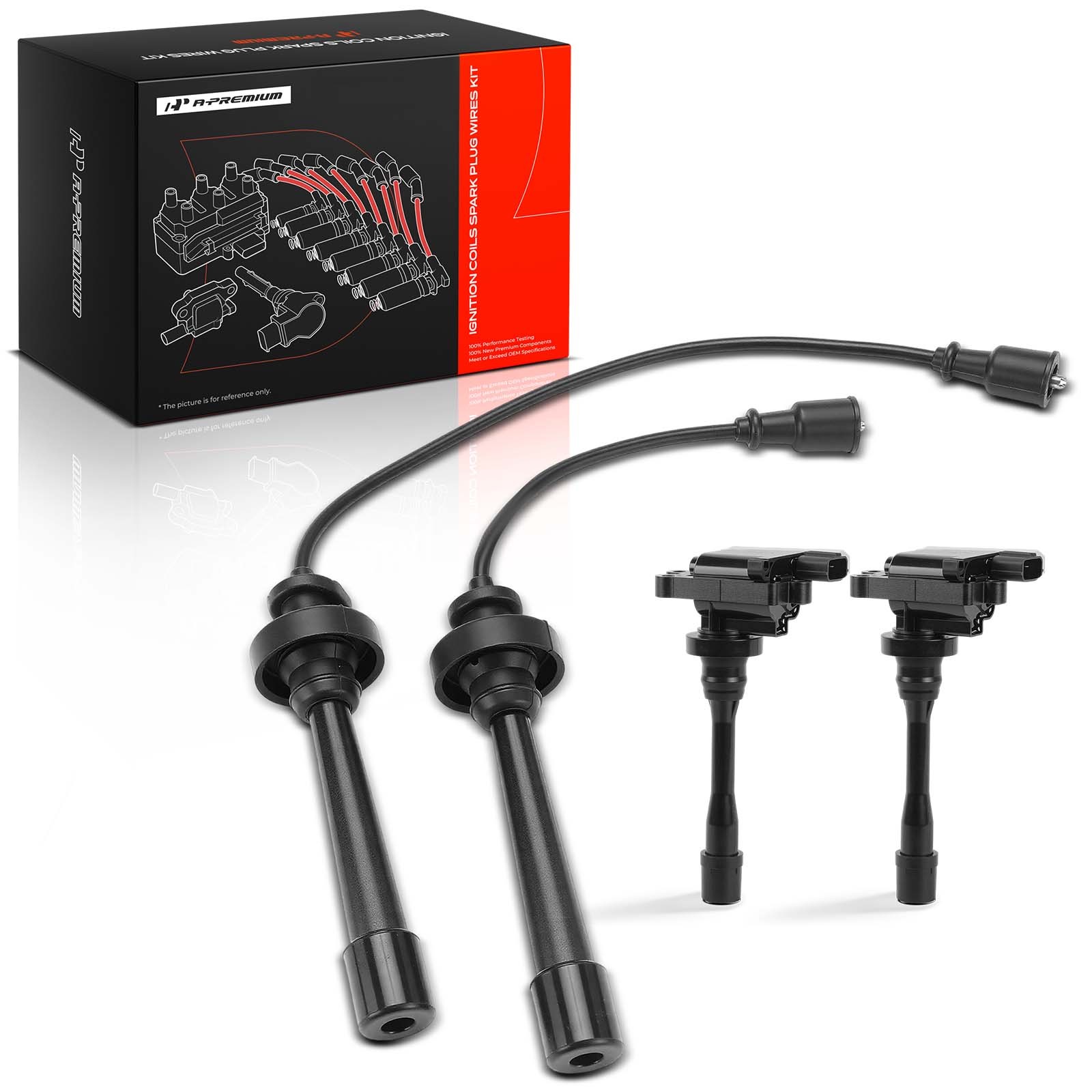 A-Premium 2x Ignition Coils & 2x Spark Plug Wires for Mitsubishi Eclipse Dodge A-Premium 2x Ignition Coils & 2x Spark Plug Wires for Mitsubishi Eclipse Dodge
