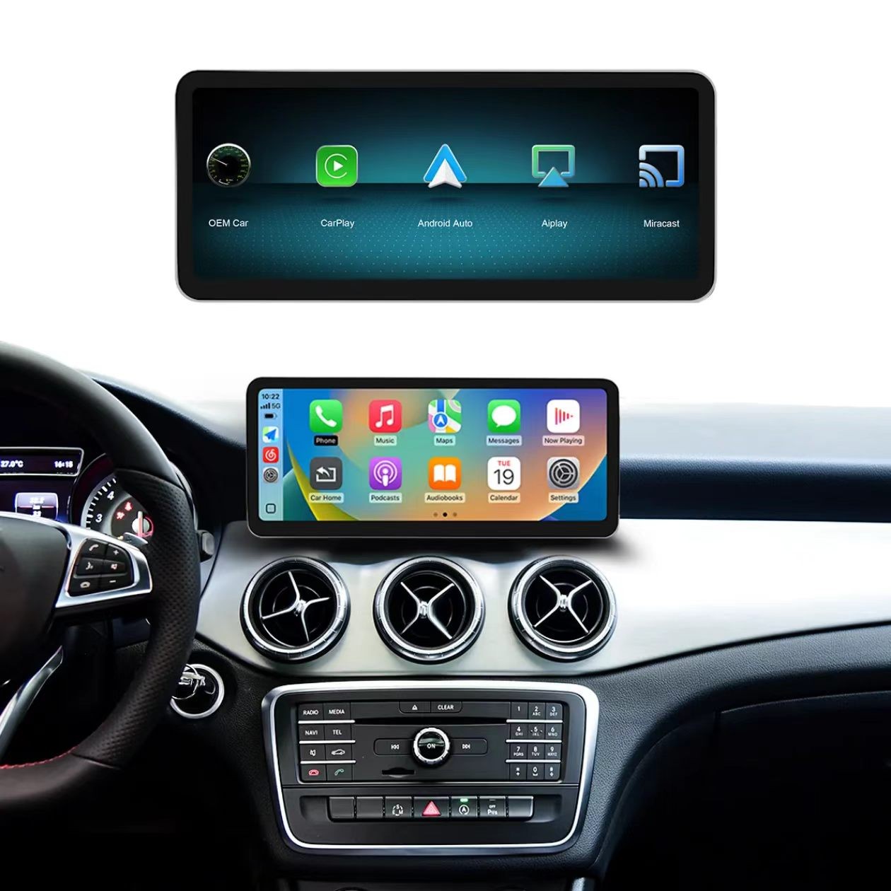 12.3in Carplay/Android Auto Touch screen for Mercedes Benz GLA CLA GLC NTG5.0