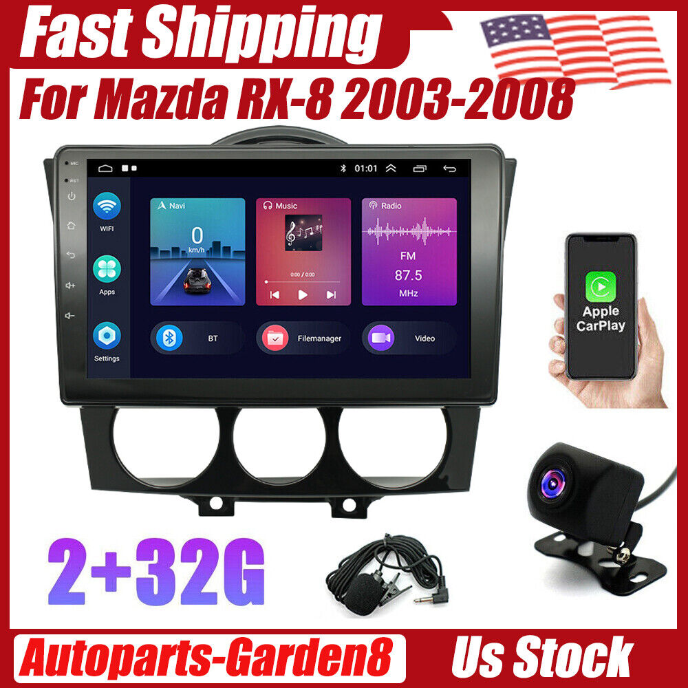 For Mazda RX-8 2003-2008 Apple CarPlay Car Radio Stereo GPS Navi BT Android 13.0