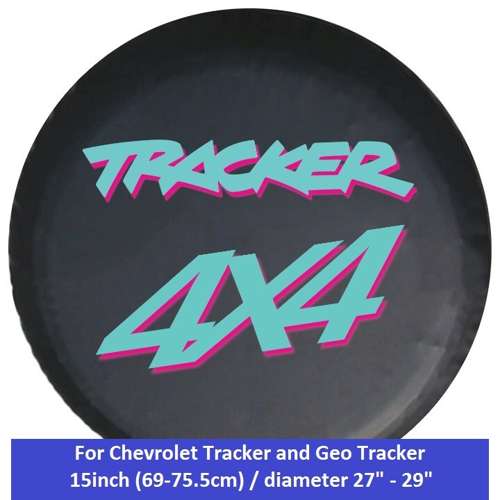 90's turquoise Tracker spare tire cover - for Chevy or Geo Tracker
