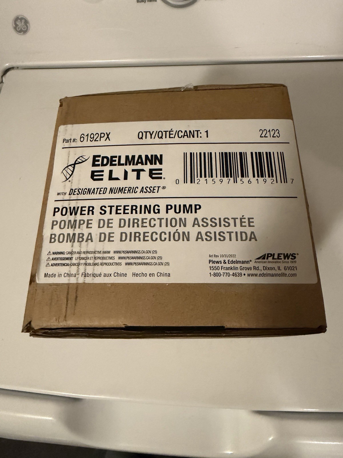 Edelmann 6192PX Power Steering Pump - New Old Stock Edelmann 6192PX Power Steering Pump - New Old Stock