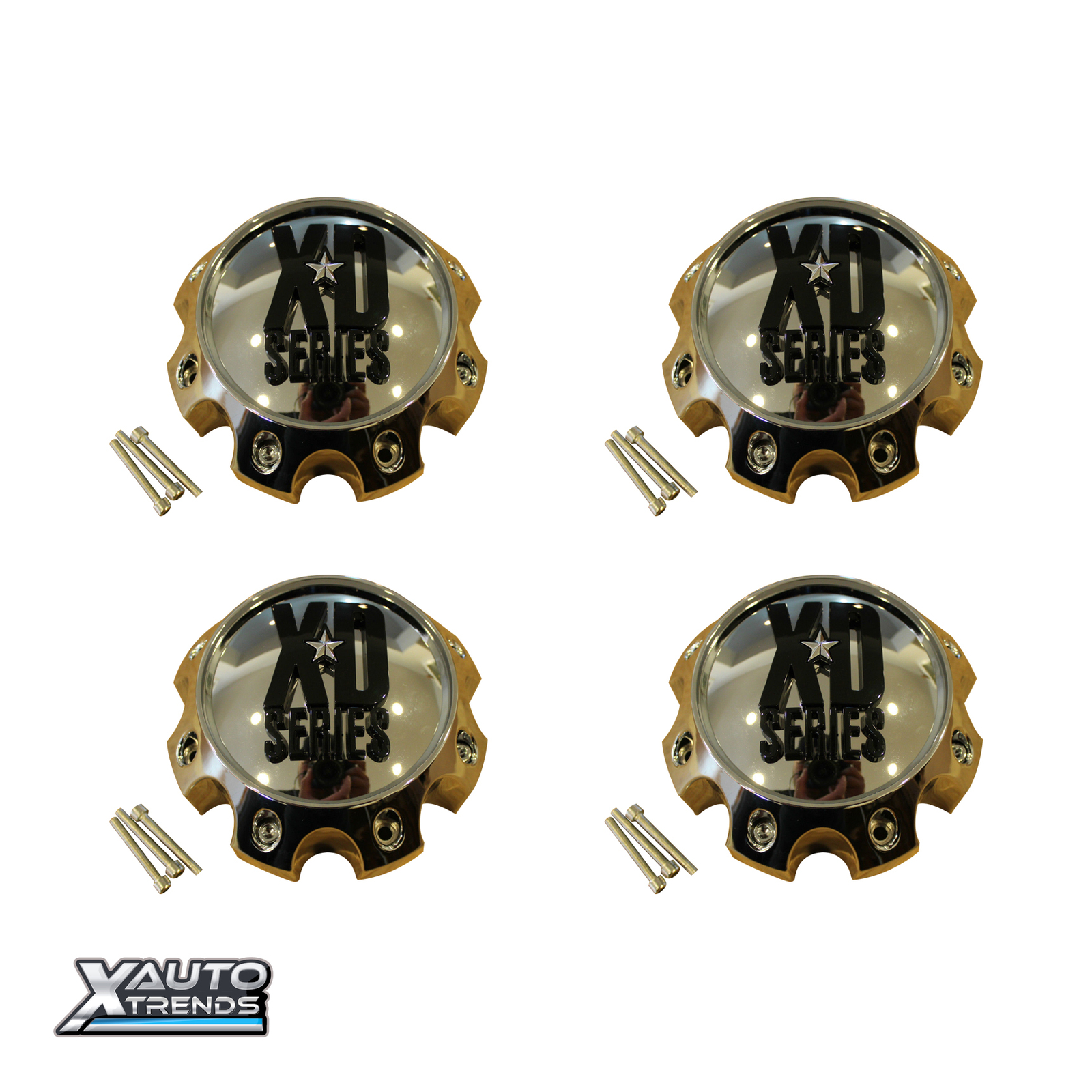 4 x KMC XD Series 441 796 797 798 800 801 8 Lug Chrome Center Cap 1079L170 