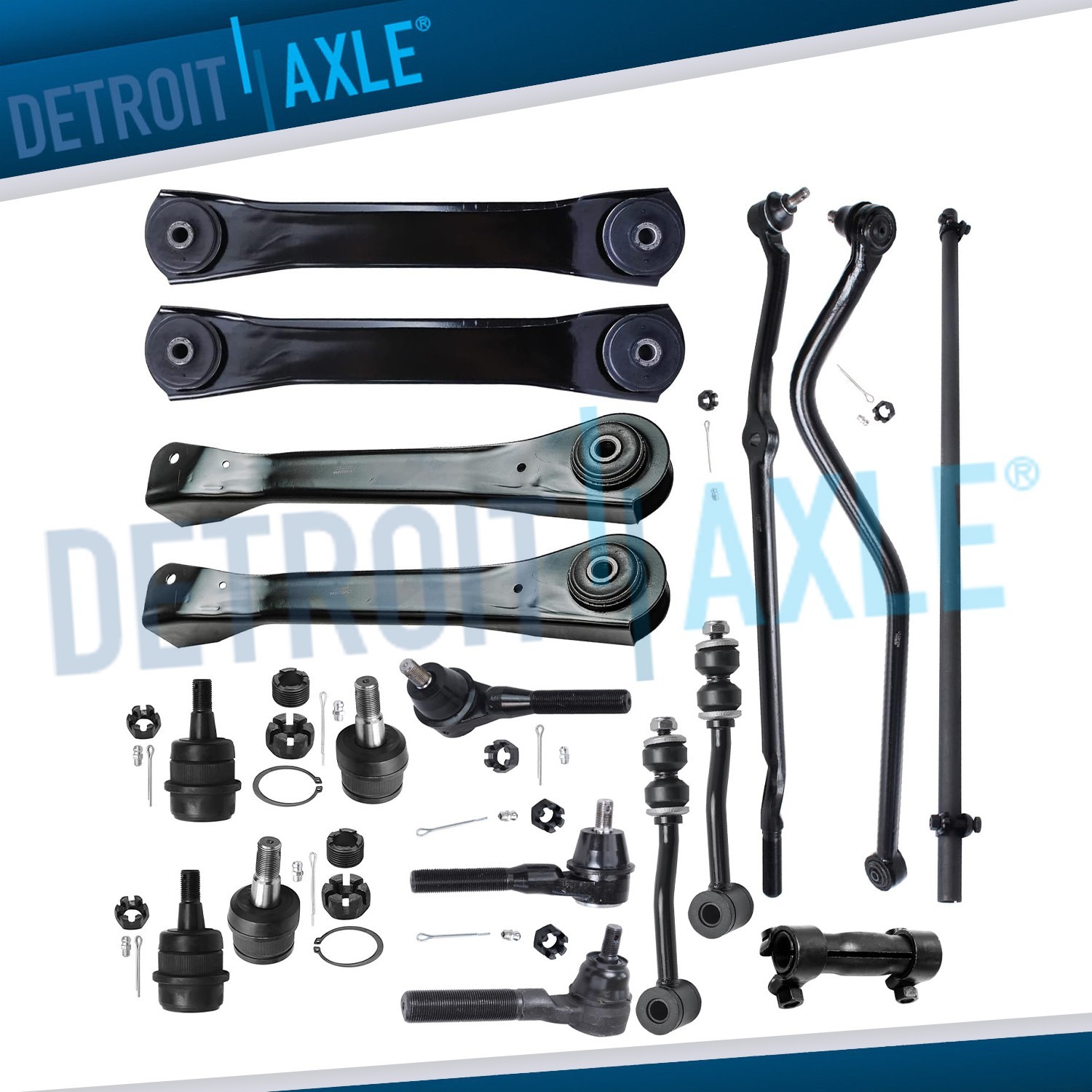17pc Front Upper Lower Control Arm Ball Joint Tierod for 1991-1999 Jeep Cherokee