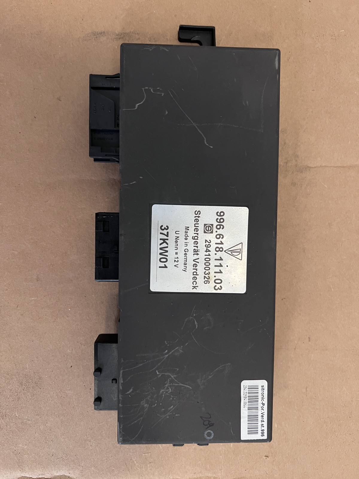 2000-2002 Porsche 911 996 Convertible Top Control Module 99661811103 OEM Used