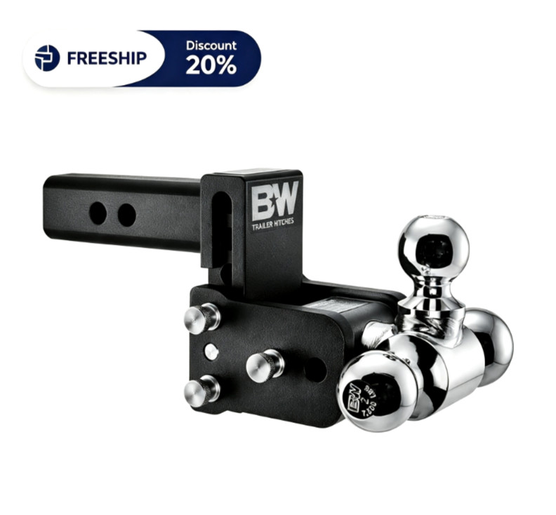 B&W Tow & Stow Adjustable Trailer Hitch Ball Mount TS10047B