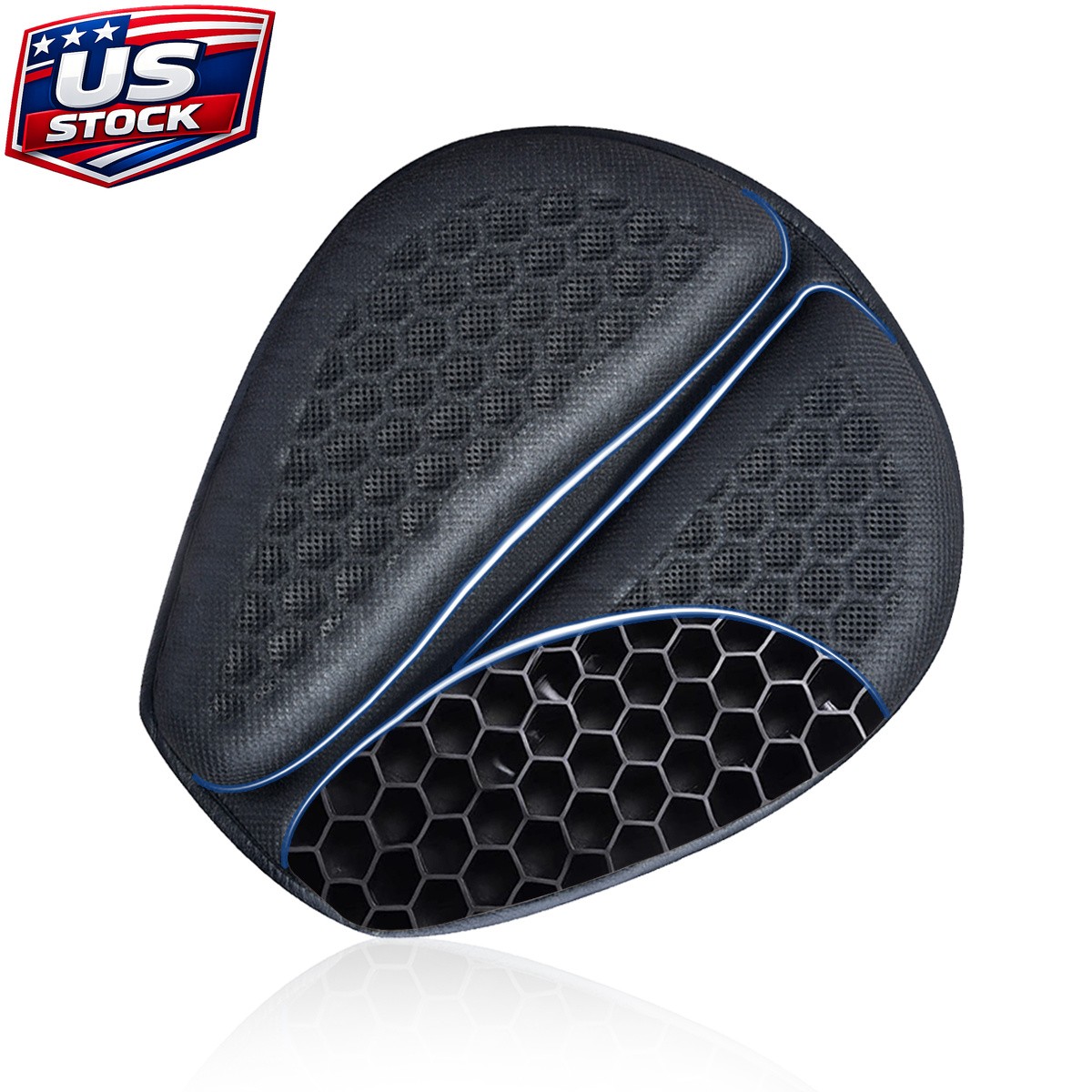 Foldable Motorcycle Gel Seat Cushion, Large 3D Breathable Pad for Long Rides