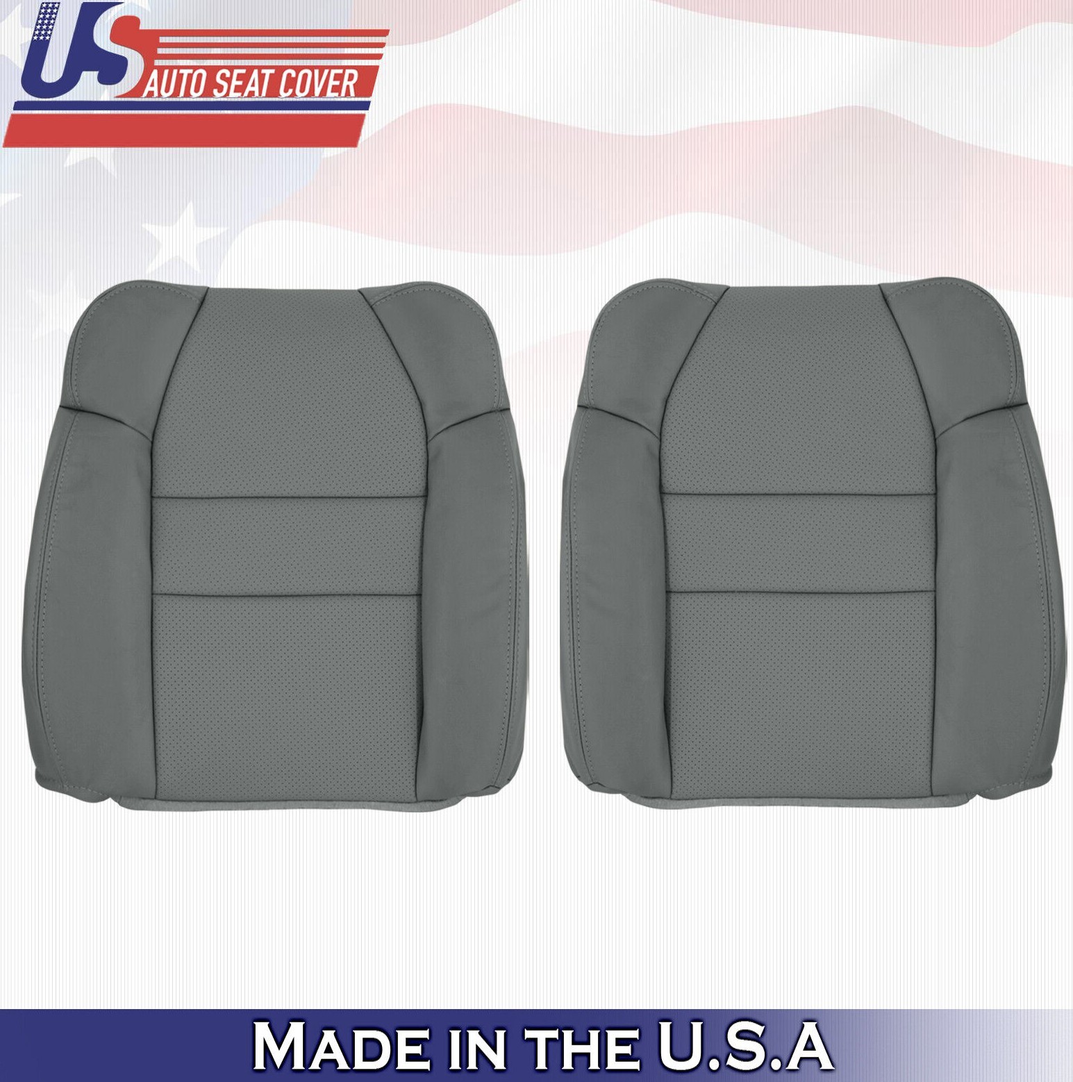 2002 For Acura MDX Driver & Passenger 2x Top Synthetic Leather Seat Covers Gray