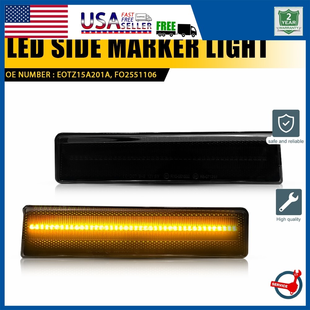 2/4x SIDE MARKER AMBER LED FOR LIGHT 1980-86 Ford BRONCO F150 PICKUP F250 F350