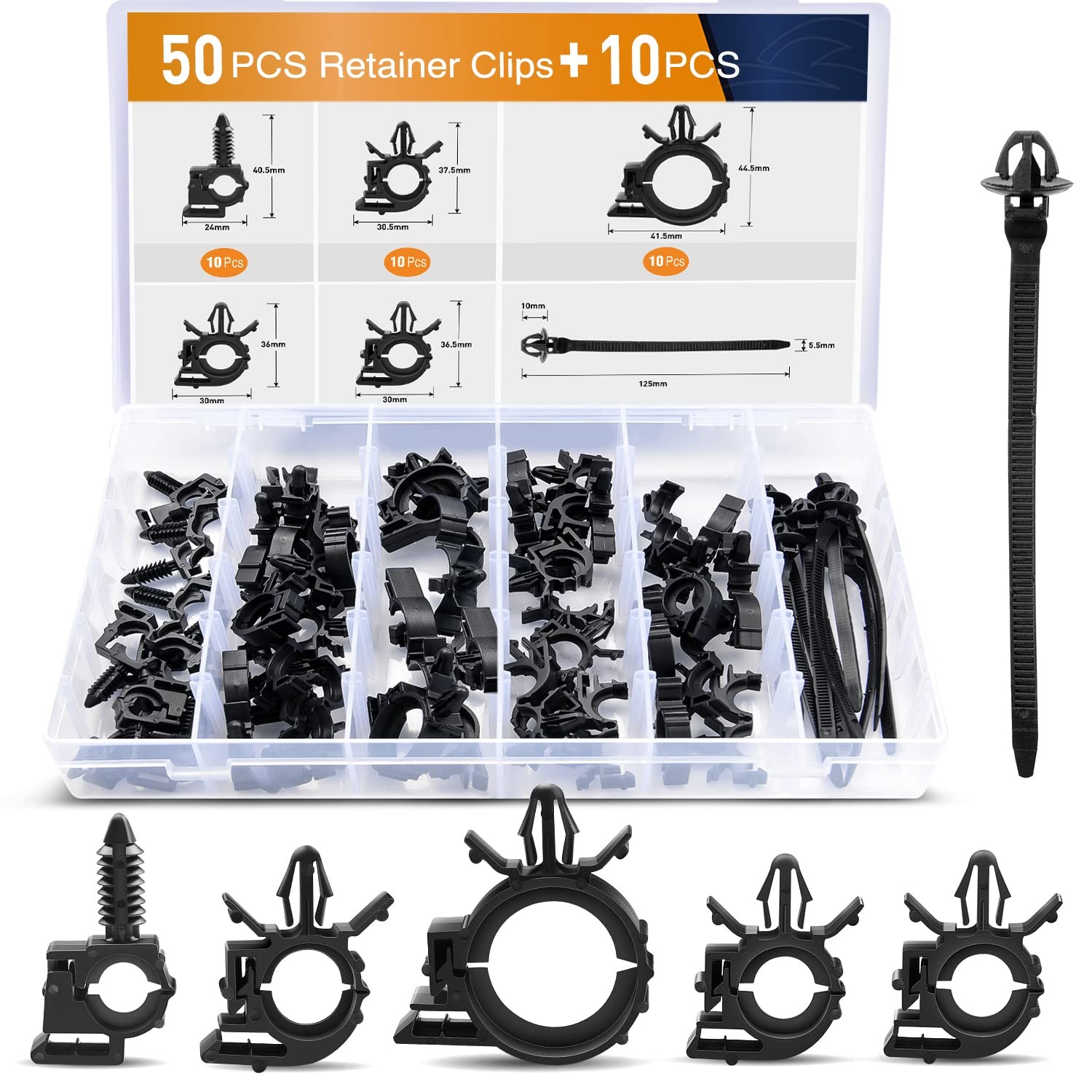GOOACC 60Pcs Car Wire Loom 60PCS Routing clips, 60pcs Clips GOOACC 60Pcs Car Wire Loom 60PCS Routing clips, 60pcs Clips