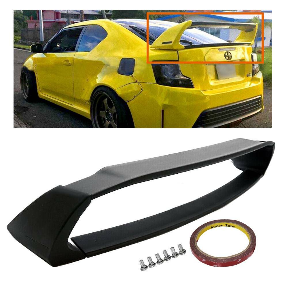 For 11- 16 2nd Gen Scion TC Unpainted Black ABS Plastic Rear Trunk Wing Spoiler For 11- 16 2nd Gen Scion TC Unpainted Black ABS Plastic Rear Trunk Wing Spoiler
