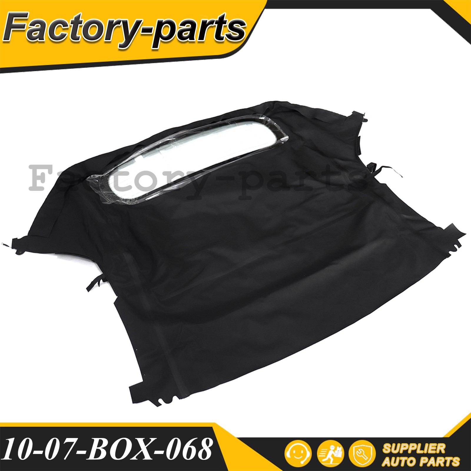 Black Convertible Soft Top for Porsche 986 Boxster 1997 1998-2002 w/Glass Window