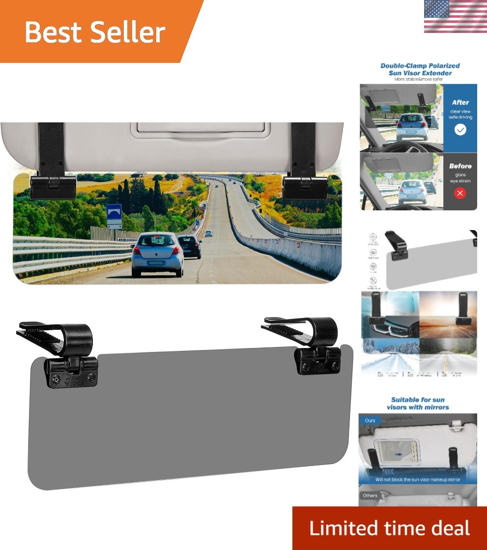Enhanced Safety: Anti-Glare Polarized Sun Visor Extender for Comfortable Driving