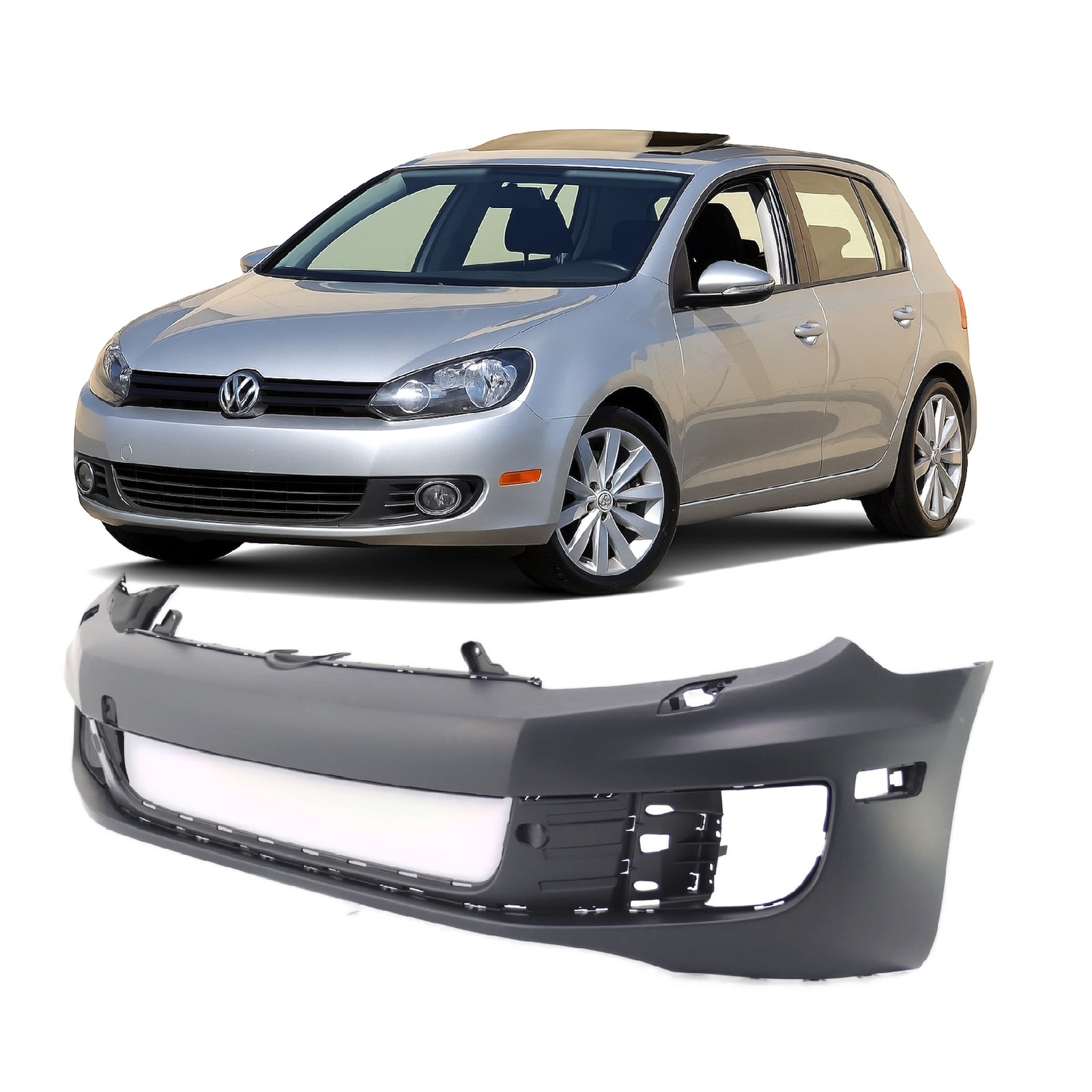 2010-2014 Volkswagen Golf/GTI Primed Front Bumper Cover VW1000185 5K0807217CFGRU