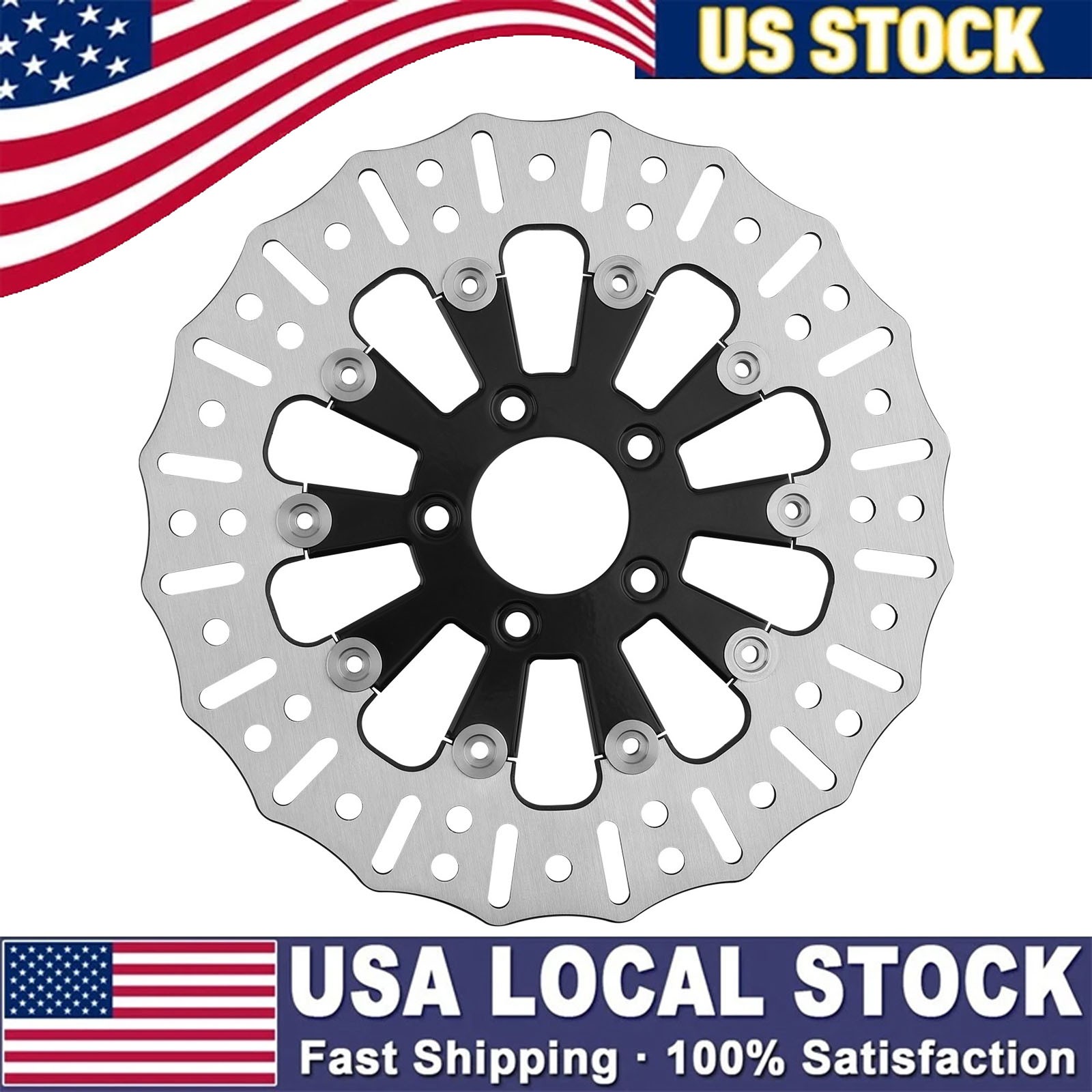 11.8 Front Floating Brake Rotors Disc for Harley-Davidson Dyna 2006-2017 Black