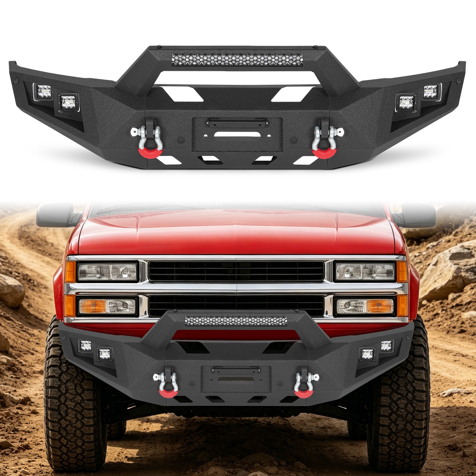 Front Or Rear Bumper For 1992–1999 GMC C/K Pickup Trucks Sensor Hole Winch Plate Front Or Rear Bumper For 1992–1999 GMC C/K Pickup Trucks Sensor Hole Winch Plate