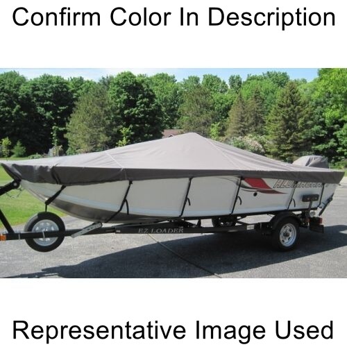 Carver 71218S-11 Styled-To-Fit Travel Boat Cover 7.6 oz. Sun-DURA Mist Gray NEW