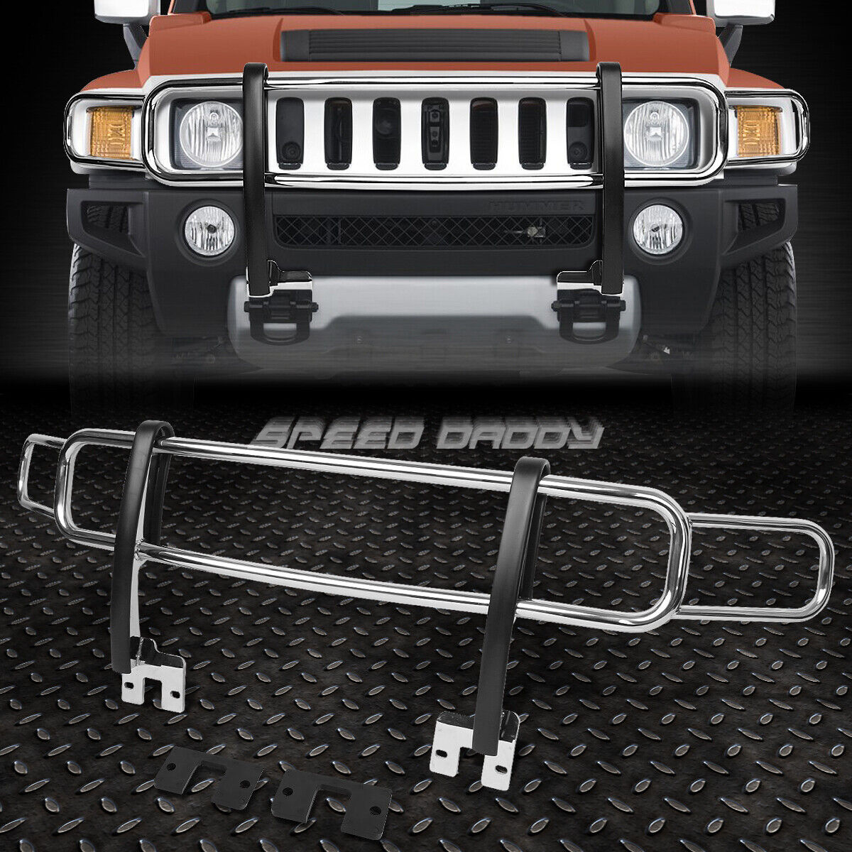 FOR 06-10 HUMMER H3/H3T OE STYLE CHROME STAINLESS STEEL FRONT BRUSH GRILLE GUARD