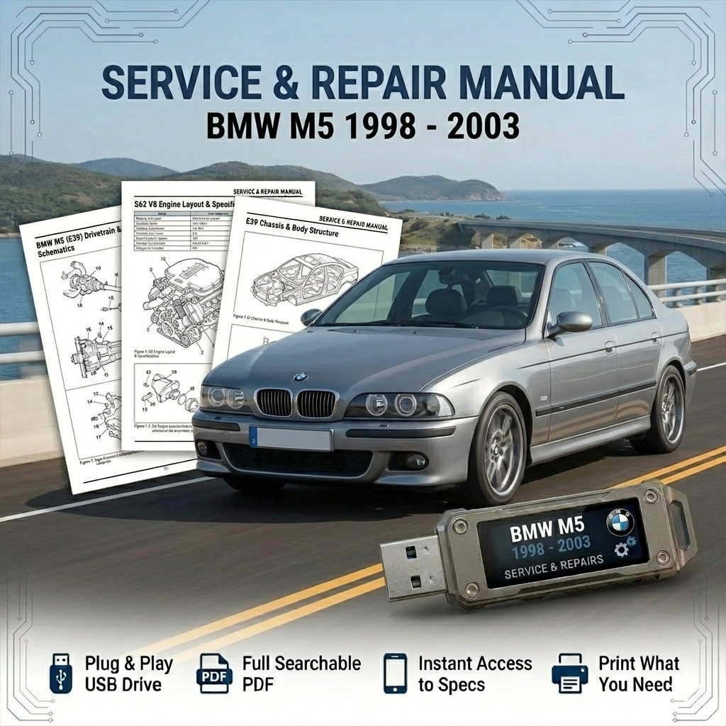 BMW M5 1998 1999 2000 2001 2002 2003 SERVICE REPAIR WORKSHOP MANUAL USB
