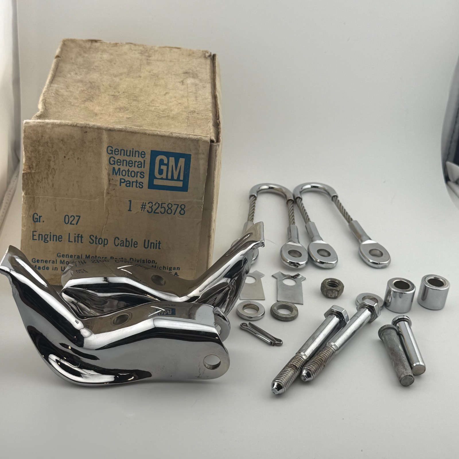 OEM GM 1965-68 Chromed Safety Recall Engine Lift Stop 325878  283 307 327