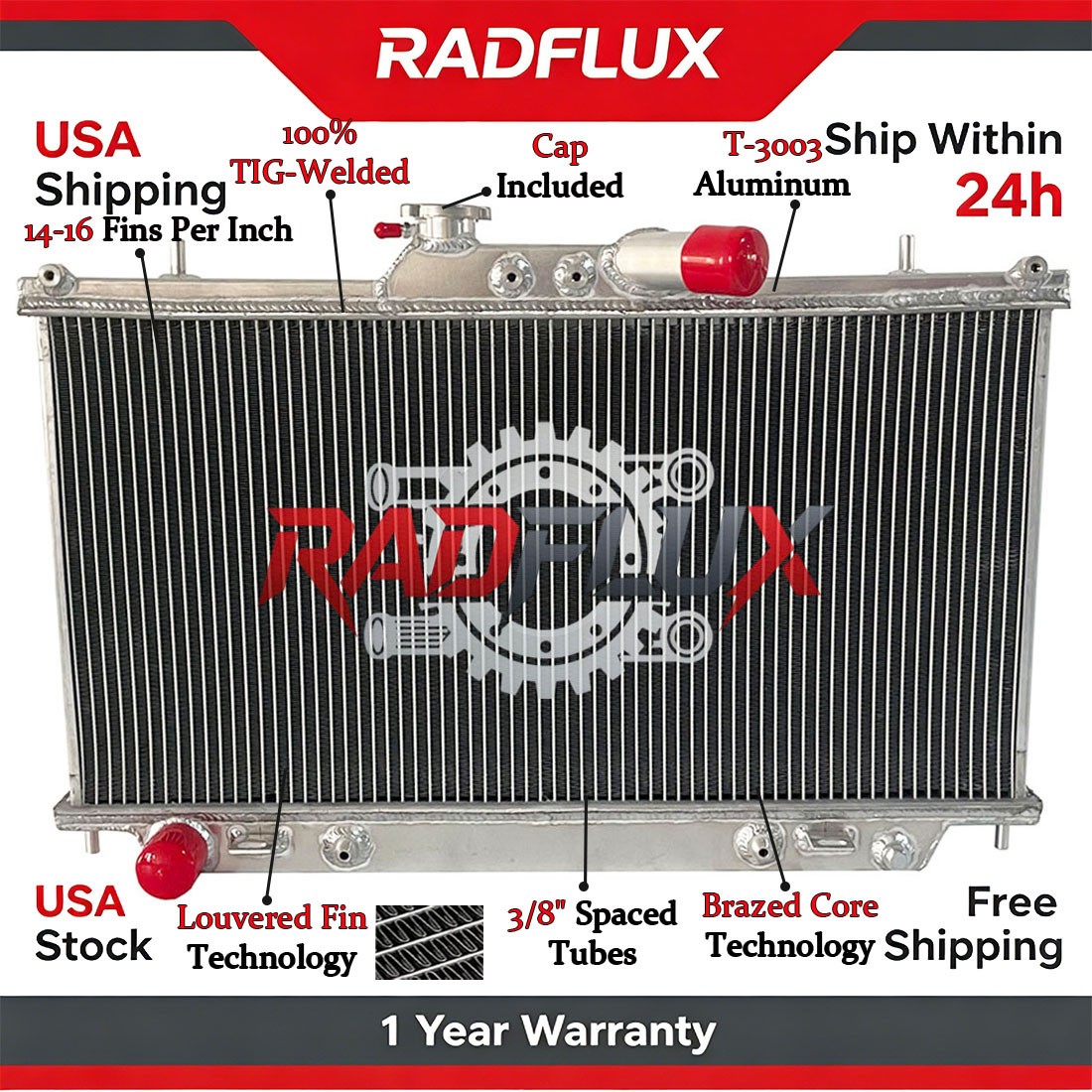 AT For Subaru SVX H6 L LS 3.3L 1992-1997 1993 1996 1995 1996 Aluminum Radiator