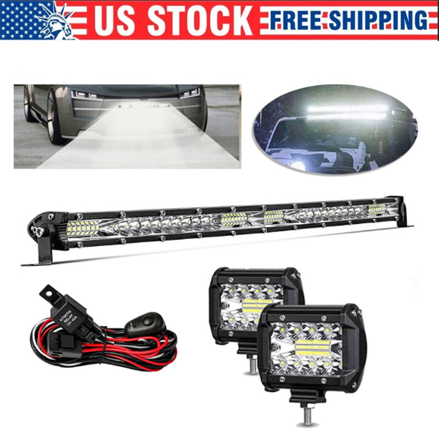 22inch LED Light Bar Spot Flood Combo+2x4\