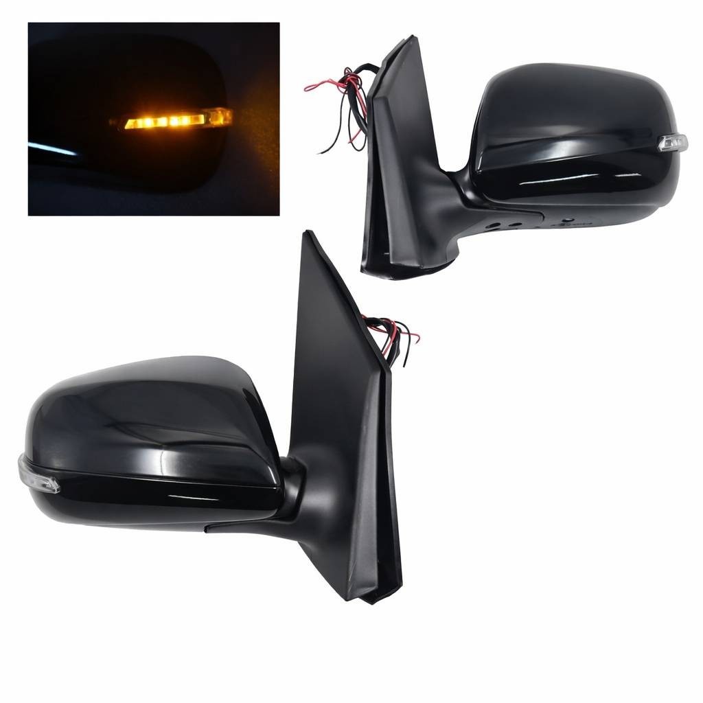 Black Manual Mirror For 09 10 11 12 13 Toyota Corolla R & L Folding Turn Signal