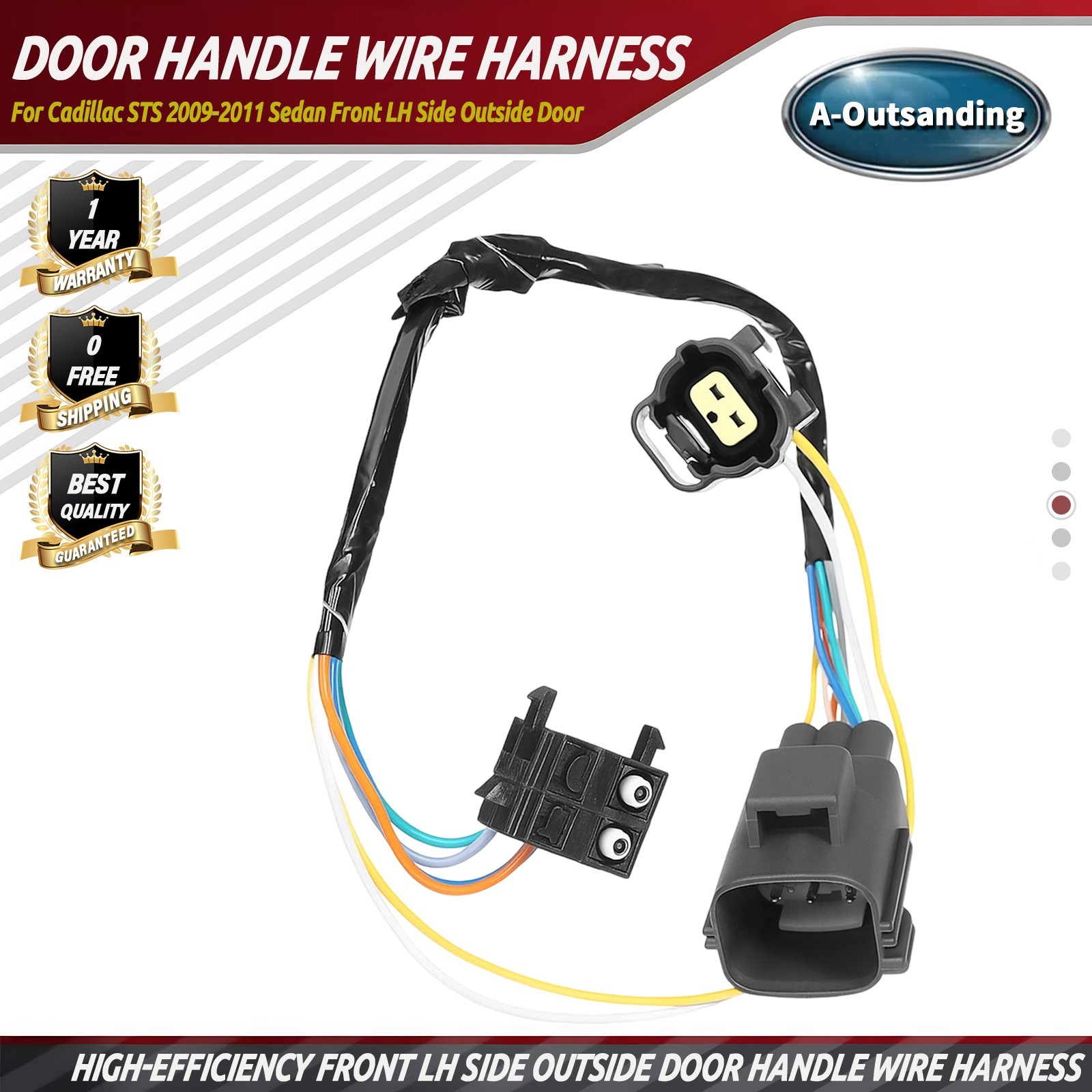 For Cadillac STS 2009-2011 Sedan Front LH Side Outside Door Handle Wire harness